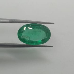 2.91ct Medium Rich Grass Green Color Oval Cut Emerald