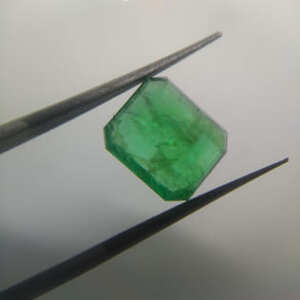 3.11ct Pakistan Green Octagon Step Cut Emerald