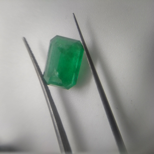 4.43ct Deep Velvet Green, Octagon Cut Zambian Emerald
