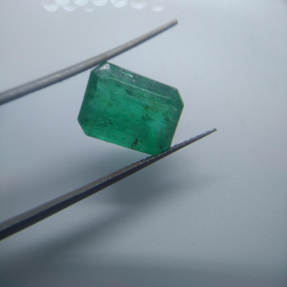 3.75ct Bright Pakistan Green Color Octagon Step Cut Emerald