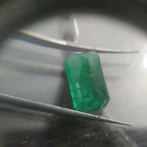 4.77ct Deep Velvet Green Octagon Cut Zambian Emerald