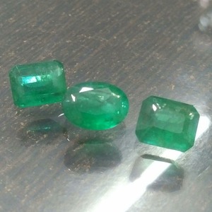 11.83ct graas green 3pcs zambian emerald lot/