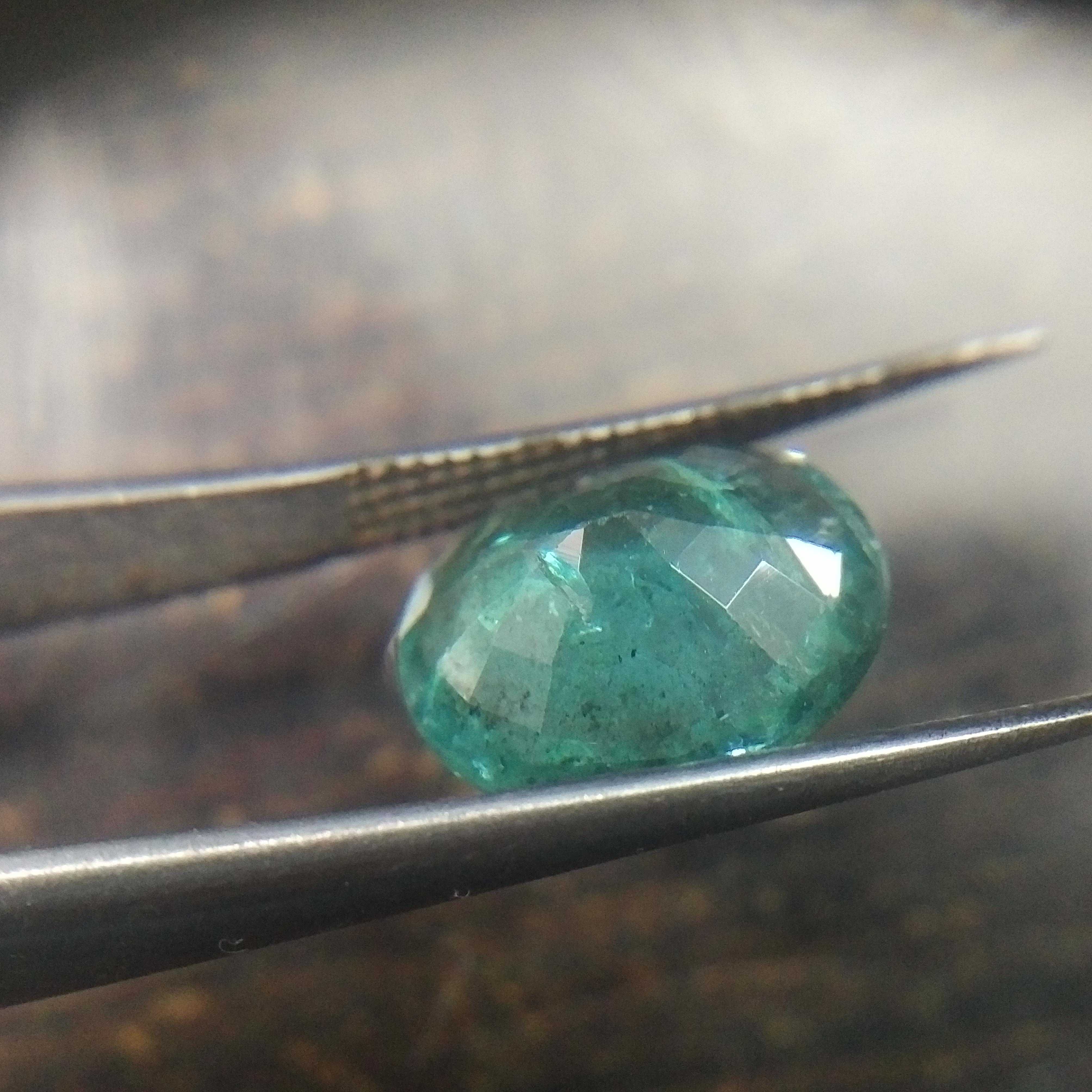 2.95ct bluish green oval Zambian emerald