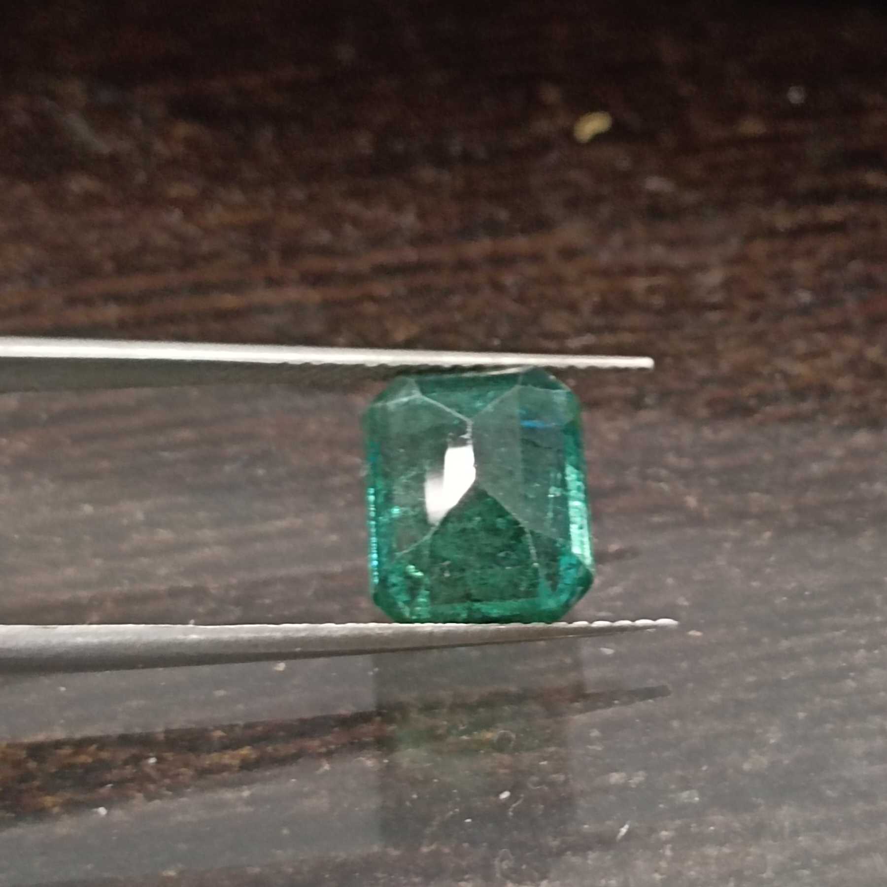 3.60ct medium deep green octagon cut emerald