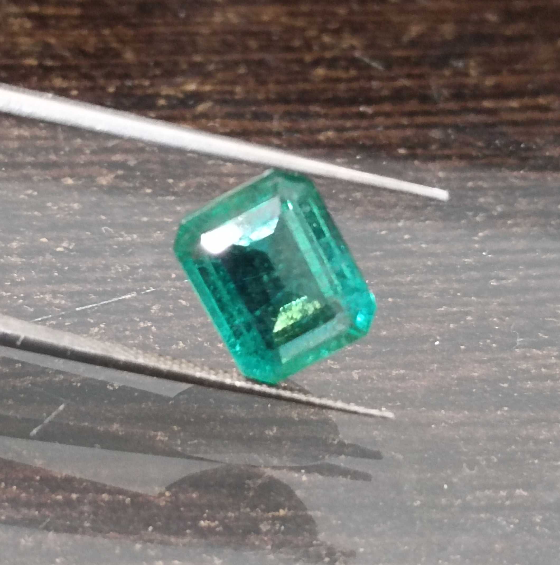 3.60ct medium deep green octagon cut emerald