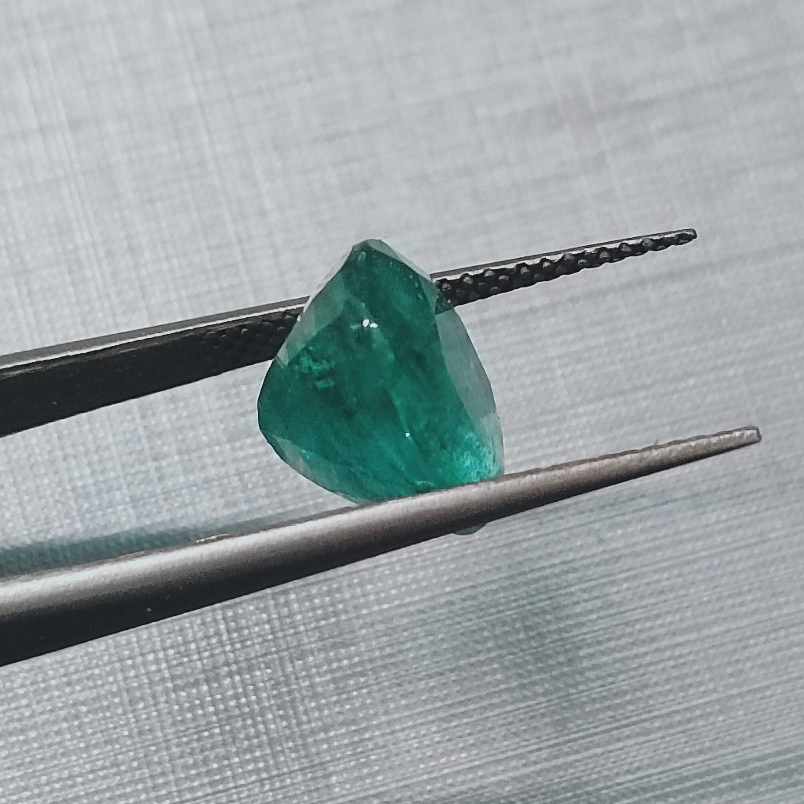 4.84ct ocean green oval step cut Zambian emerald