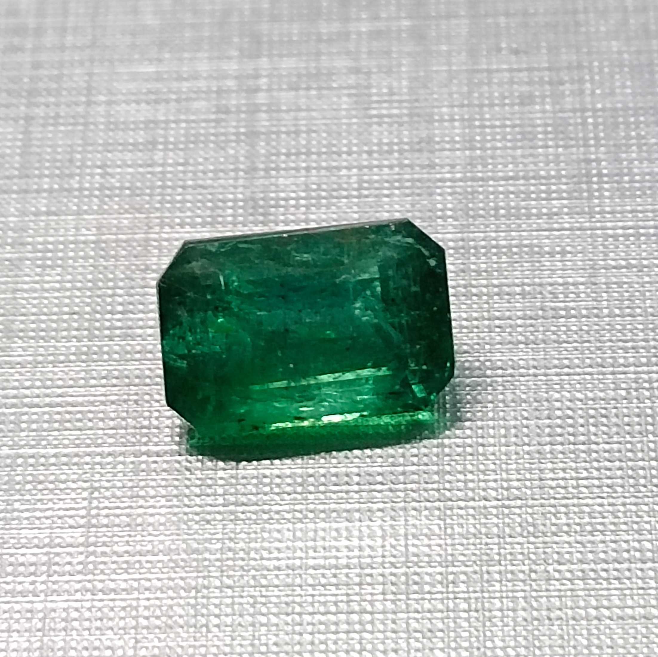 4.33ct Rich Forest Green Octagon Step Cut Emerald 7.5*11.1/