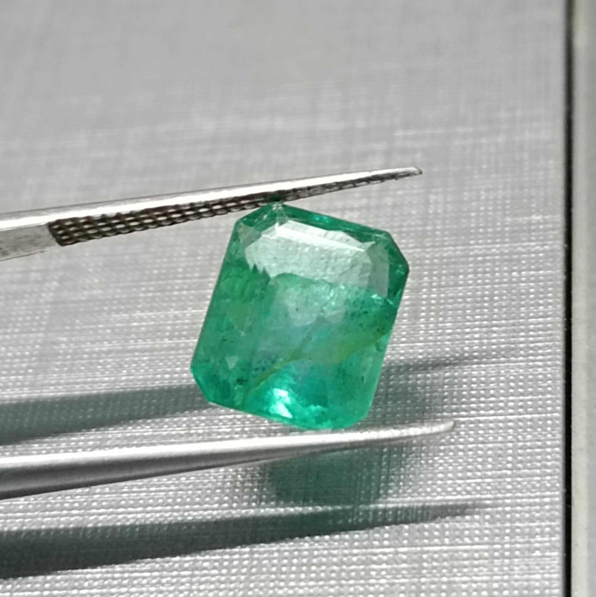 2.92ct medium green octagon shape Ethiopian emerald 