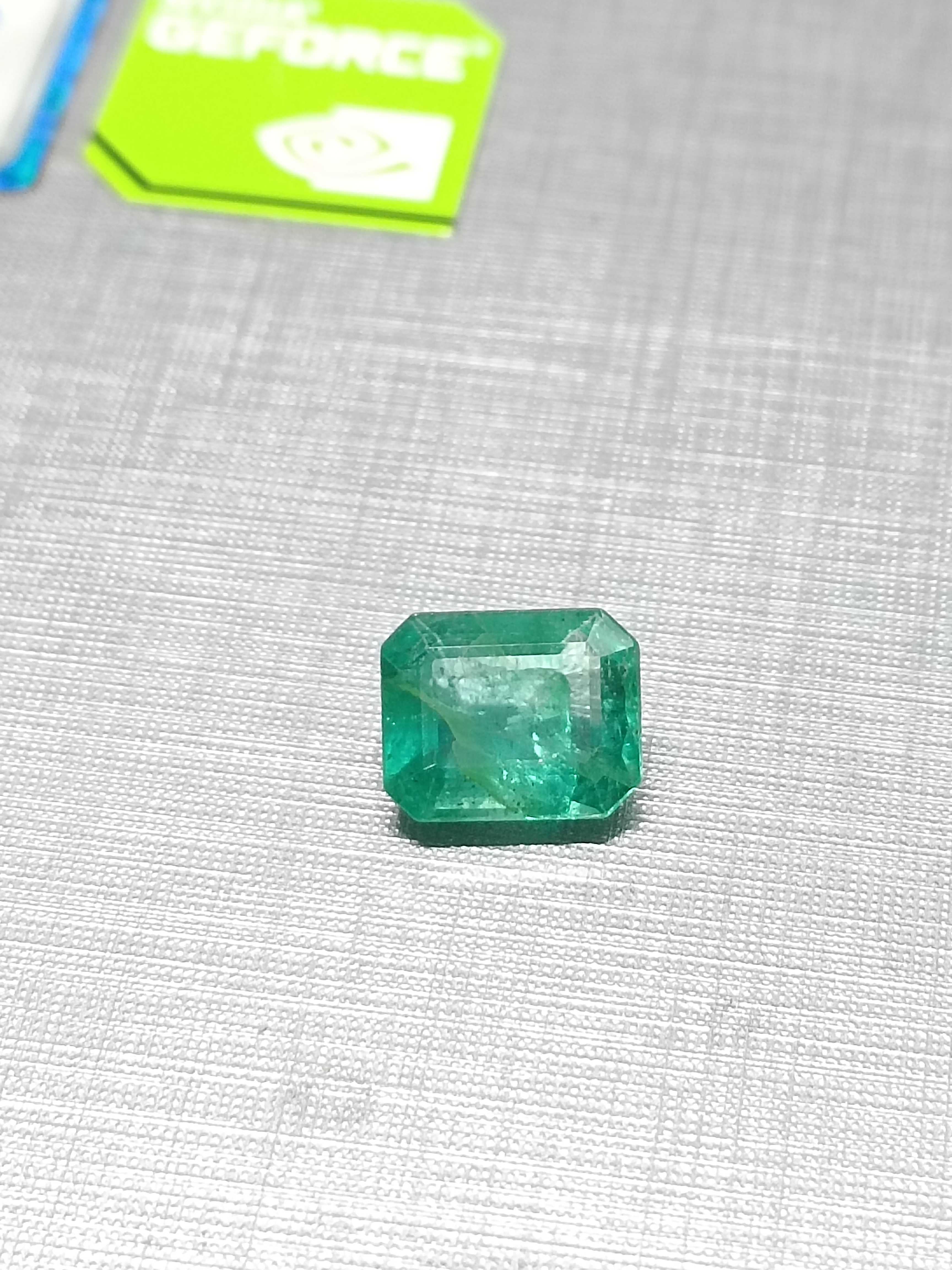 2.92ct medium green octagon shape Ethiopian emerald 