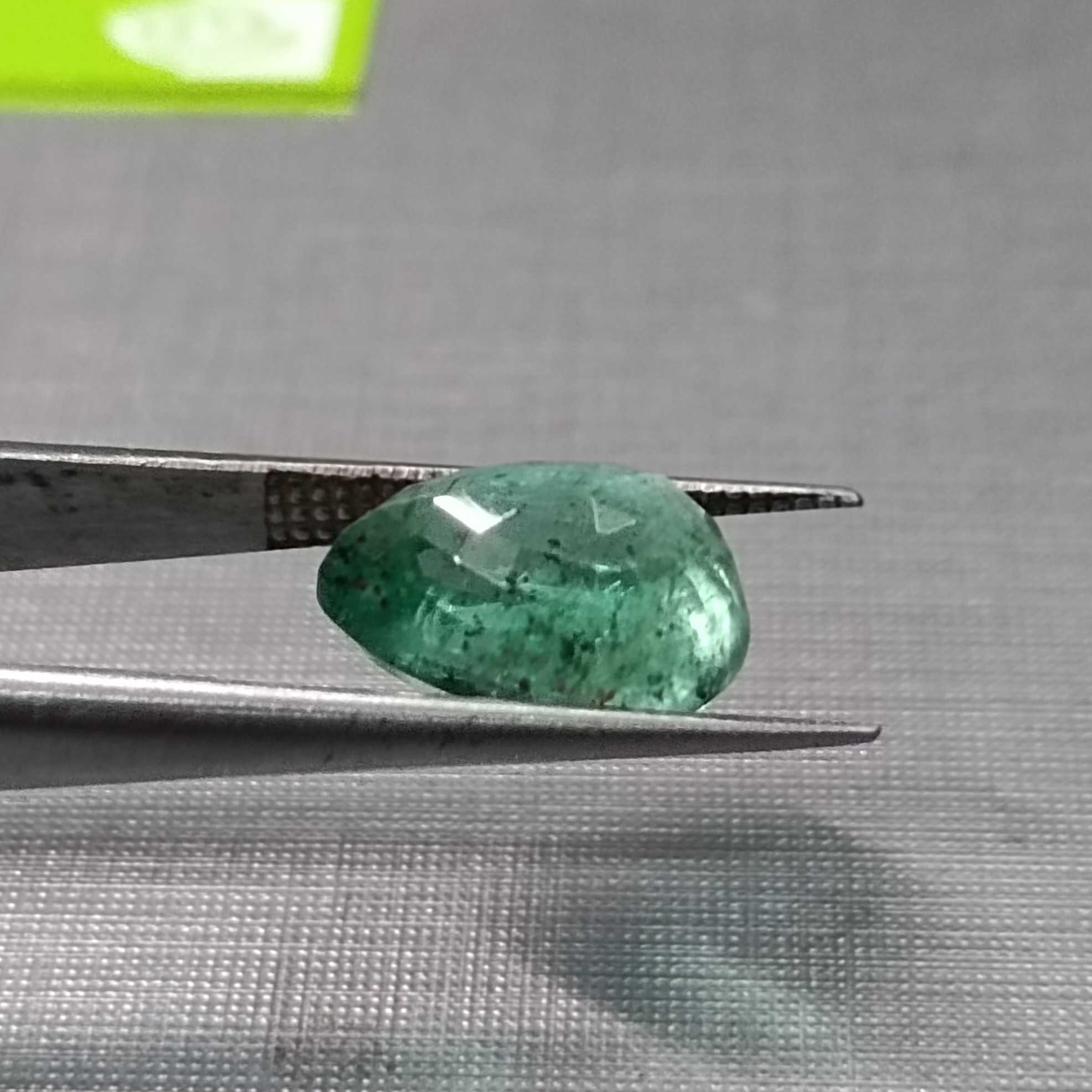 4.18ct medium bluish green pear shape emerald 