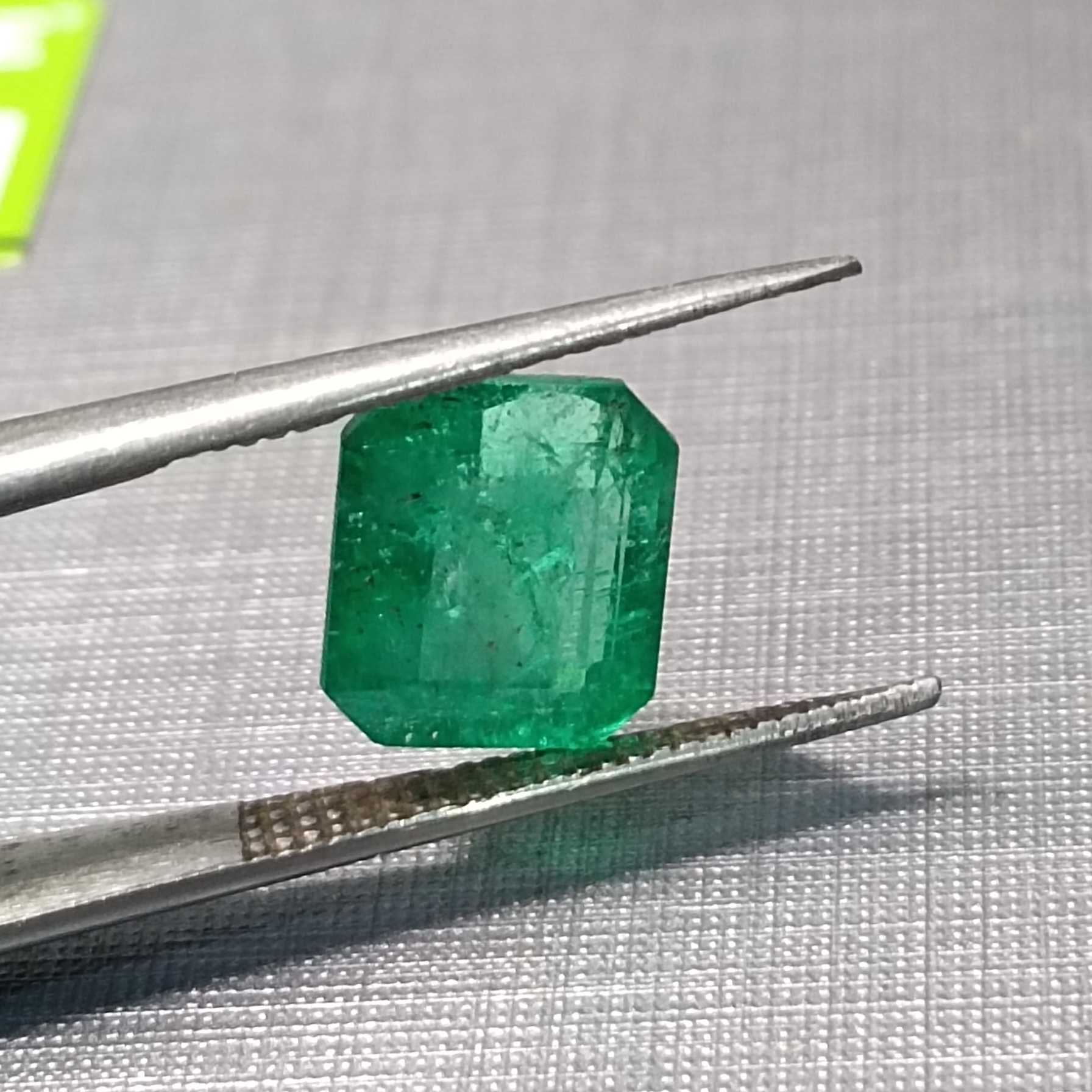 3.19ct emerald cut emerald stone Panjshir green color
