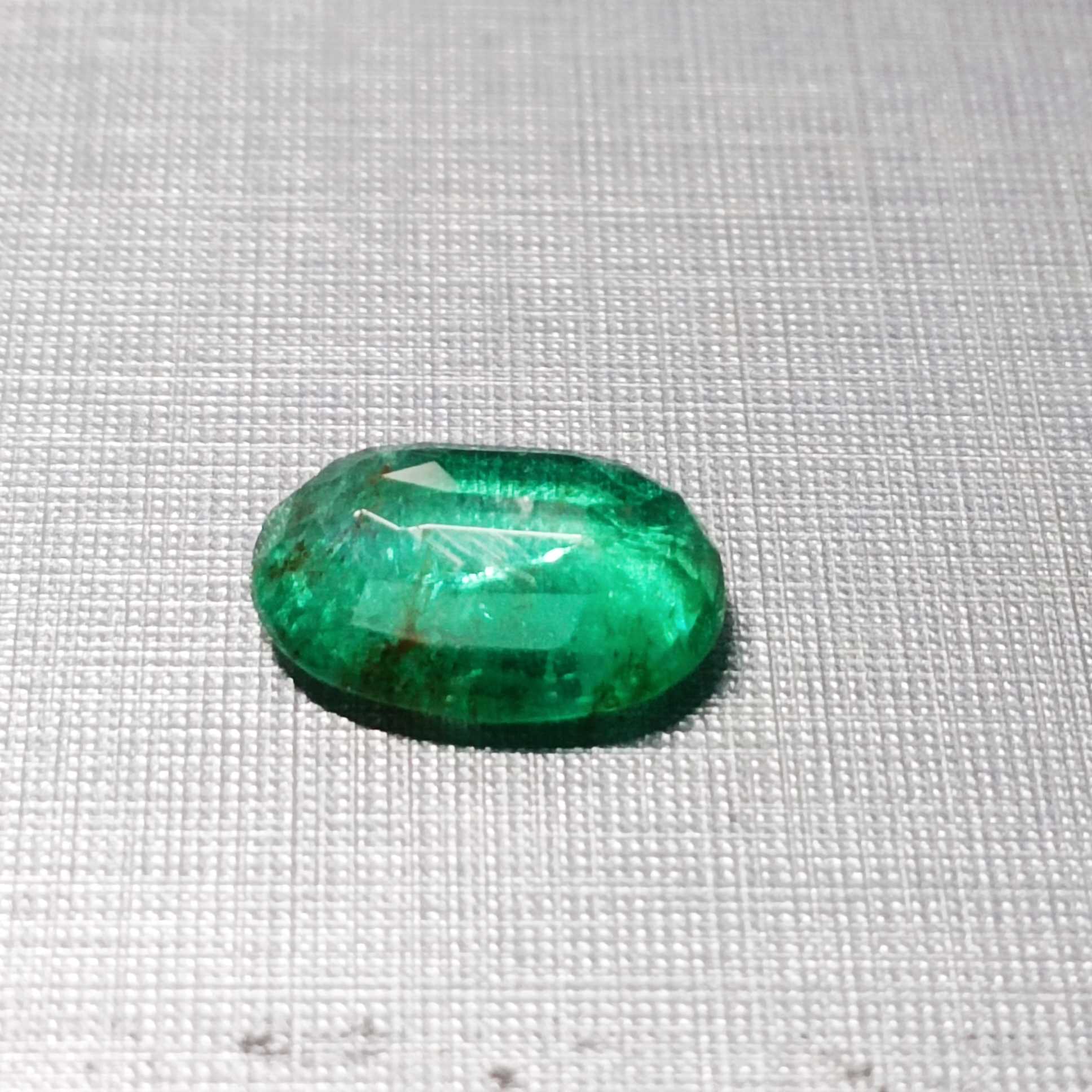 2.94ct deep medium glass green oval cut emerald
