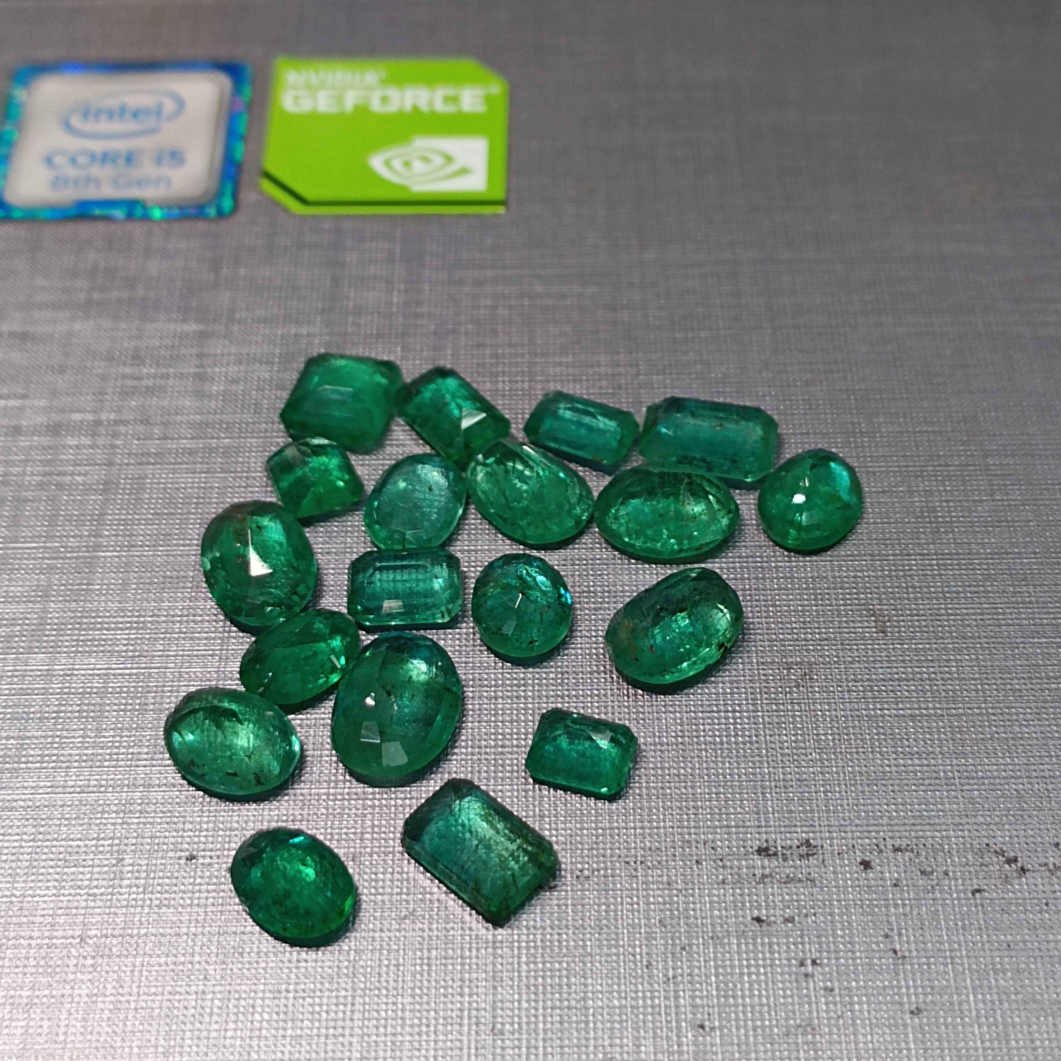 22.03ct 19pcs lively leaf green mix shape emerald parcel 