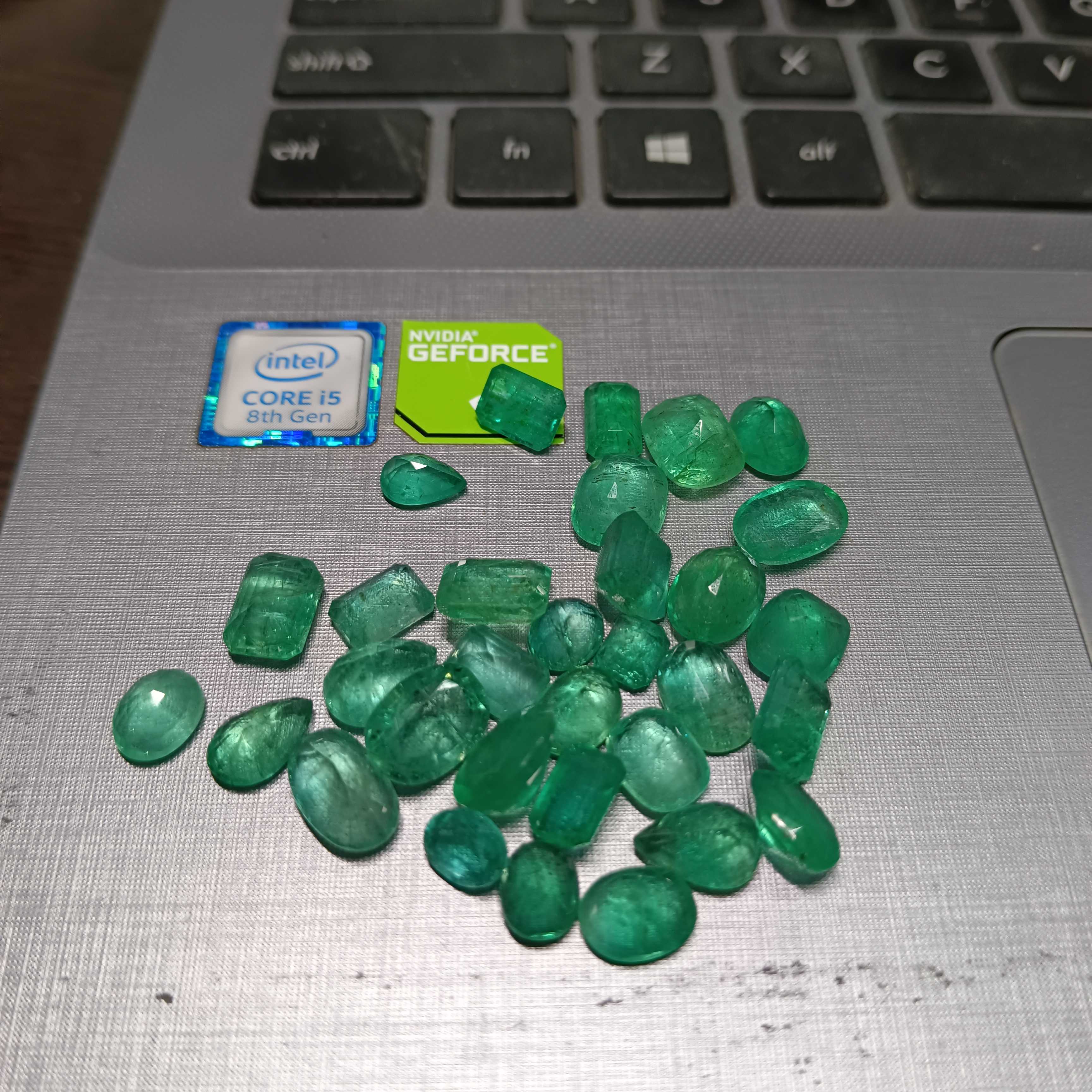 79.9 carat medium green Ethiopian emerald parcel