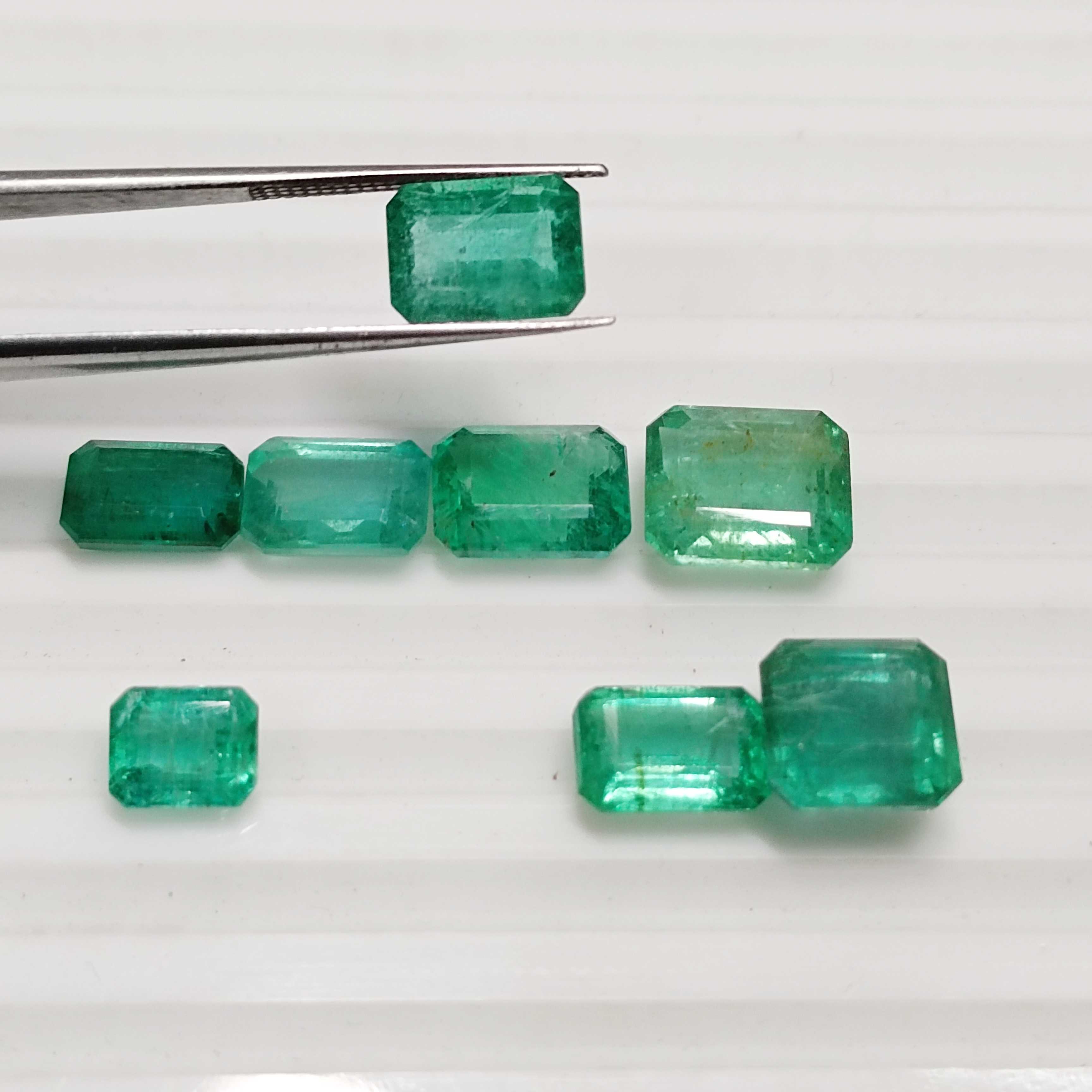 19.50ct 8pcs octagon lively green Ethiopian emerald parcel