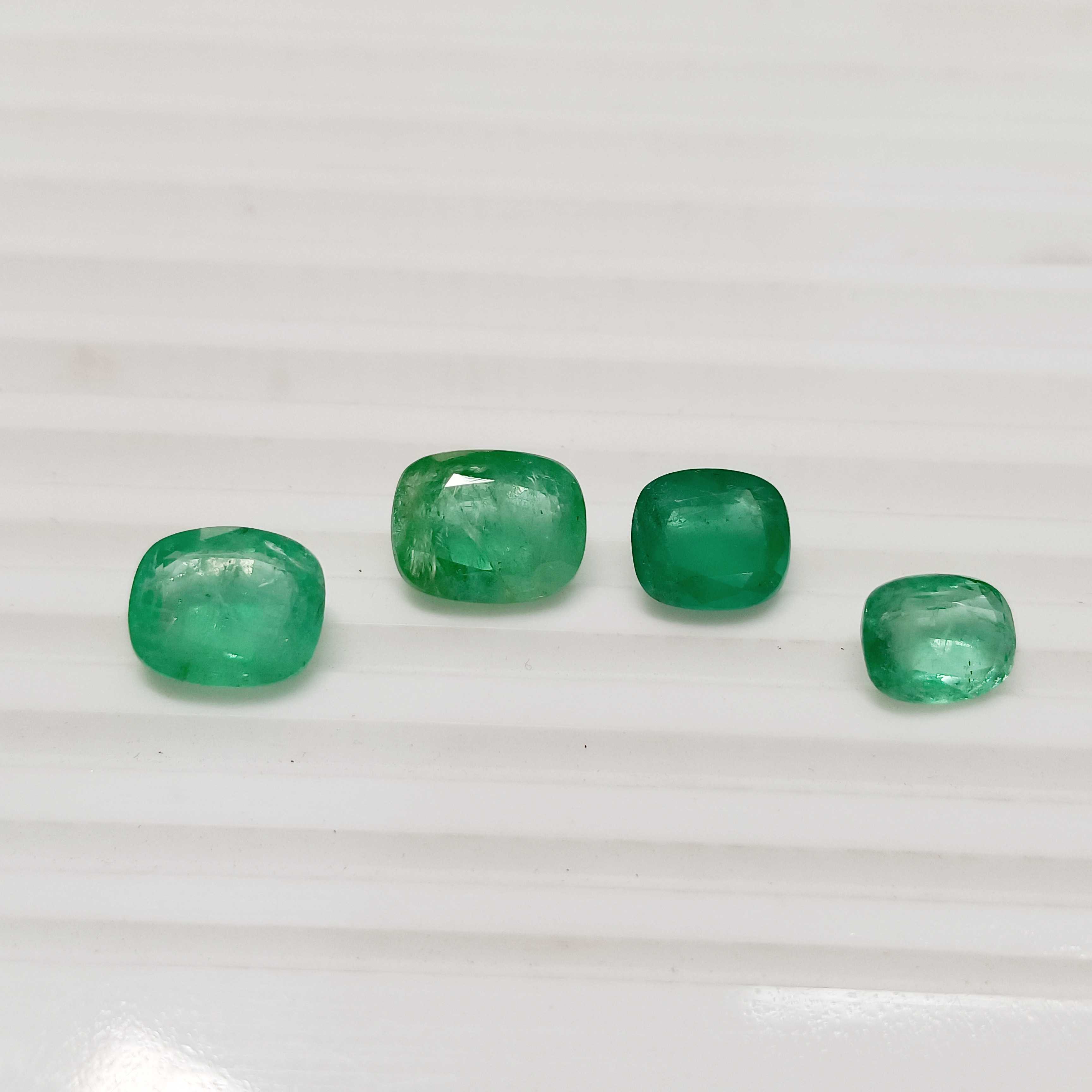 13.75ct medium green cushion cut Ethiopian emerald parcel /