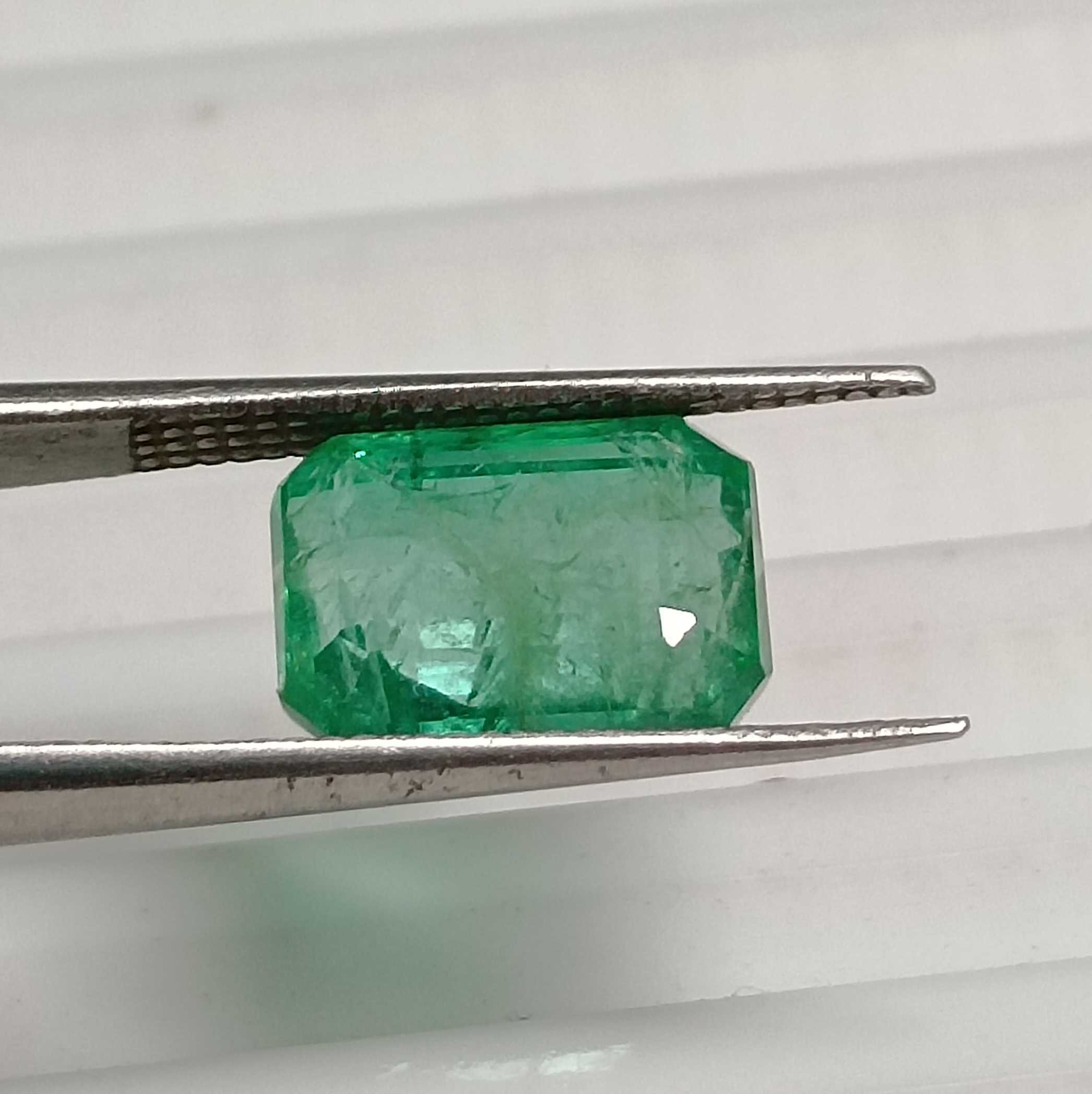 3.58ct medium live green emerald cut Ethiopian emerald 