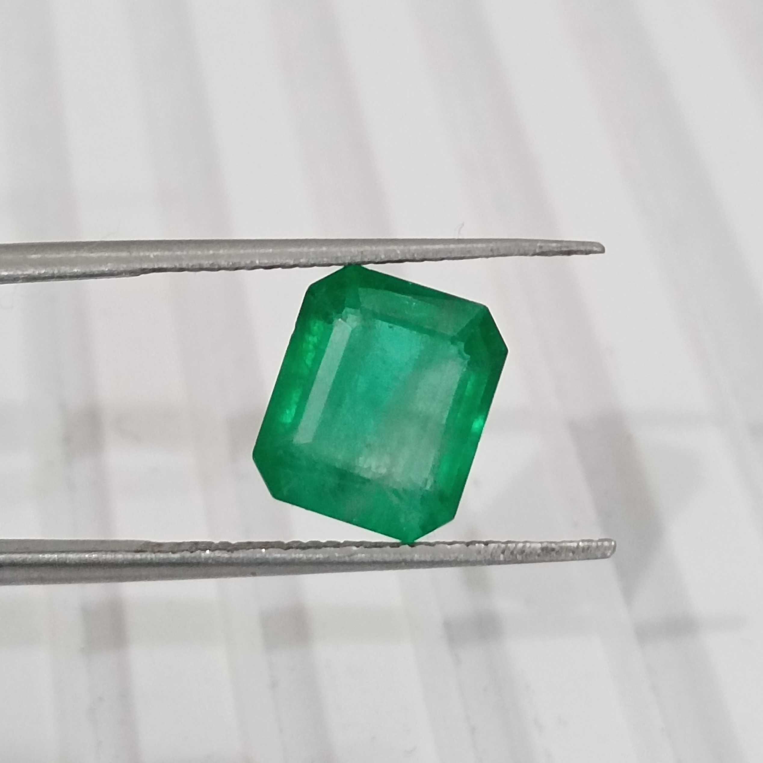 2.23ct velvet green octagon cut Colombian emerald/