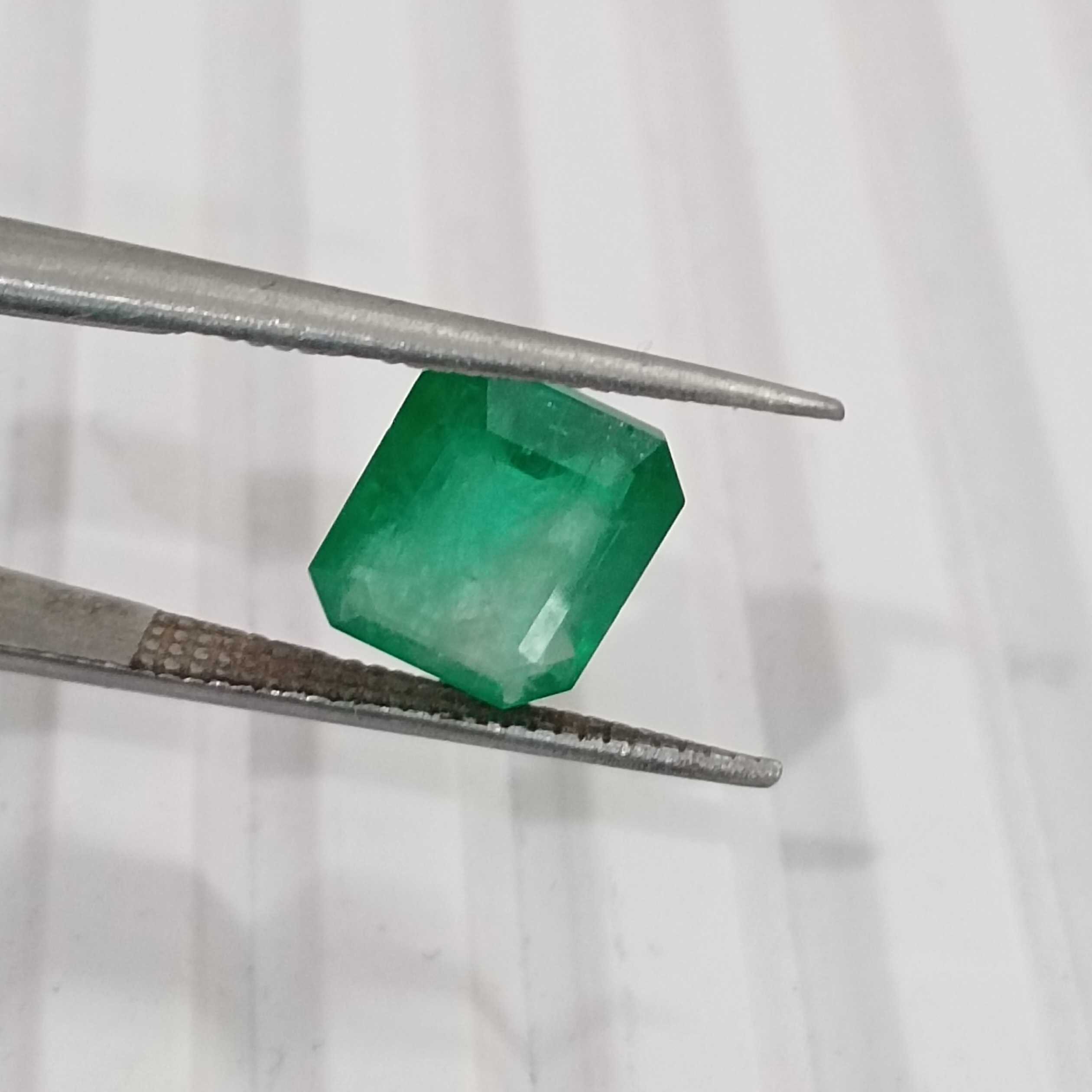 2.23ct velvet green octagon cut Colombian emerald