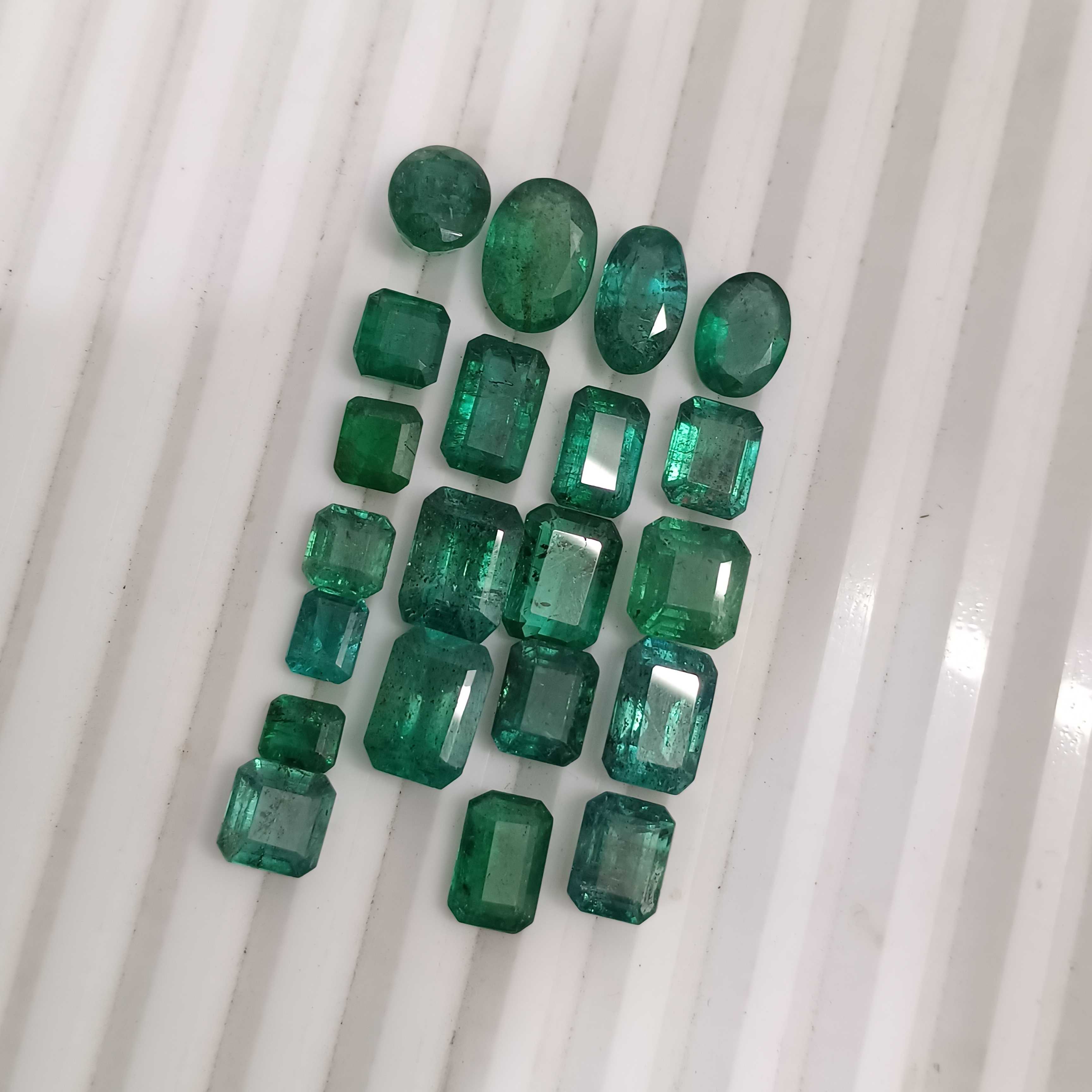 38.8ct High luster Zambian emerald parcel /