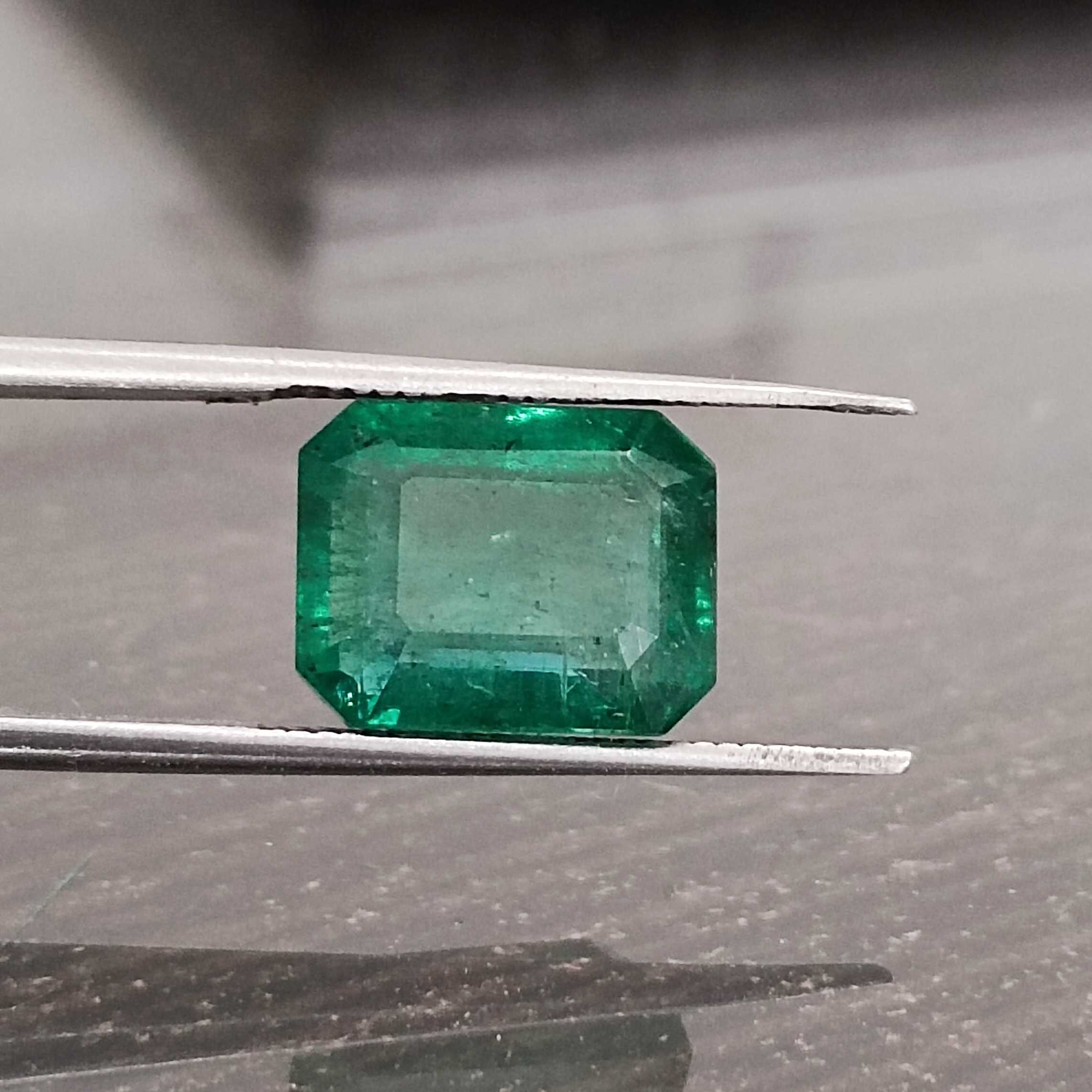 4.41ct deep green octagon shape Zambian emerald/