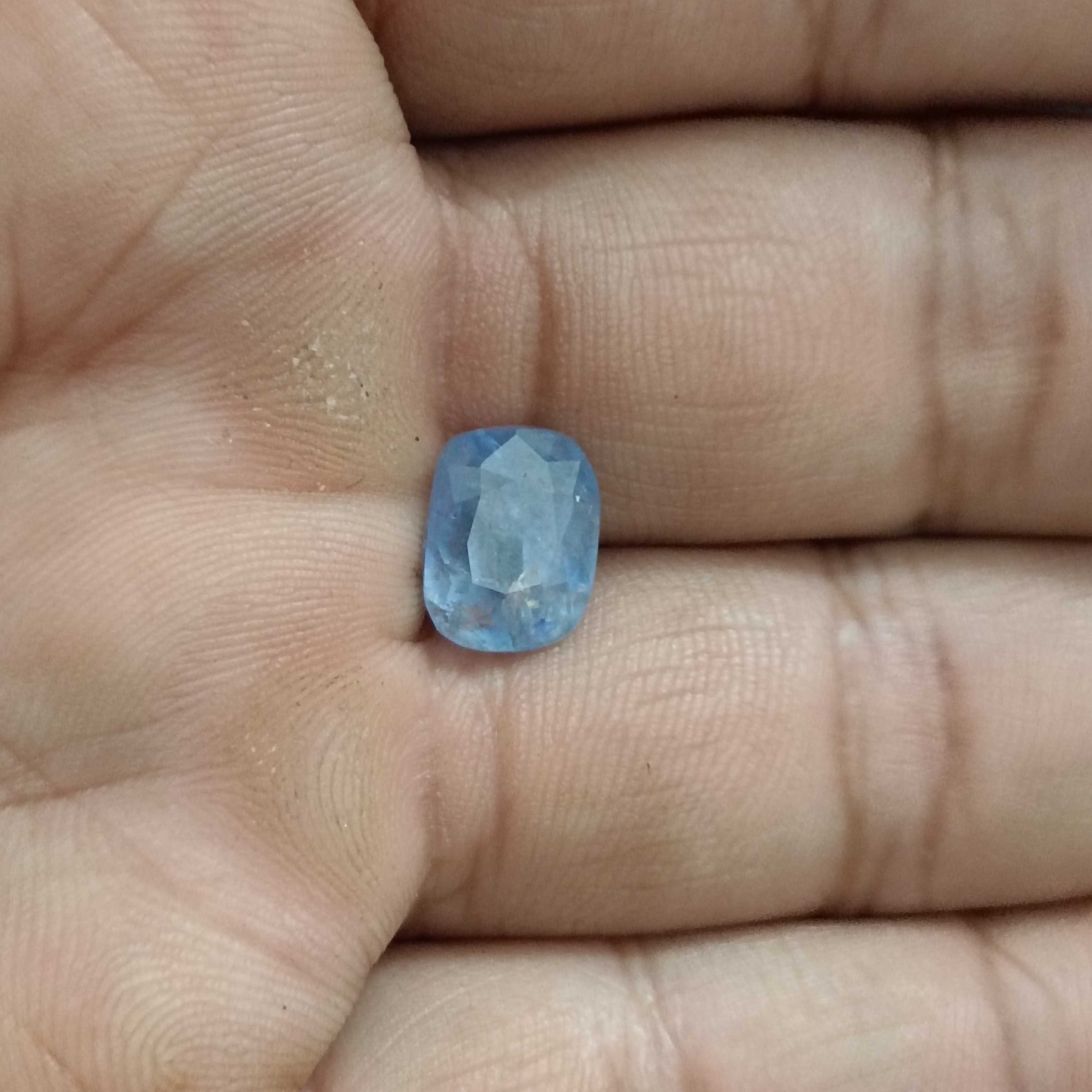 5.59ct sky blue cushion mix shape sapphire 