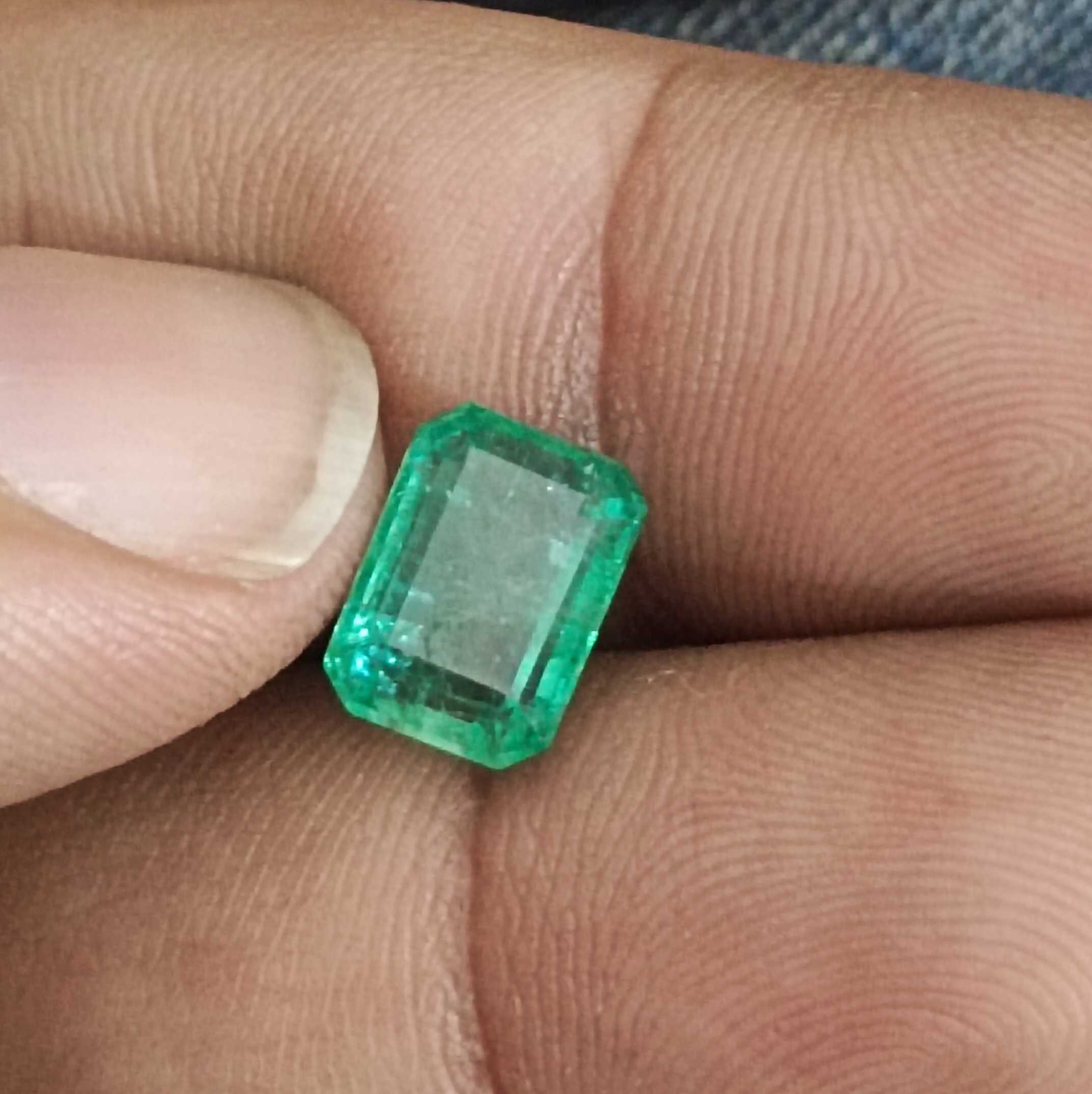 3.58ct medium live green emerald cut Ethiopian emerald 