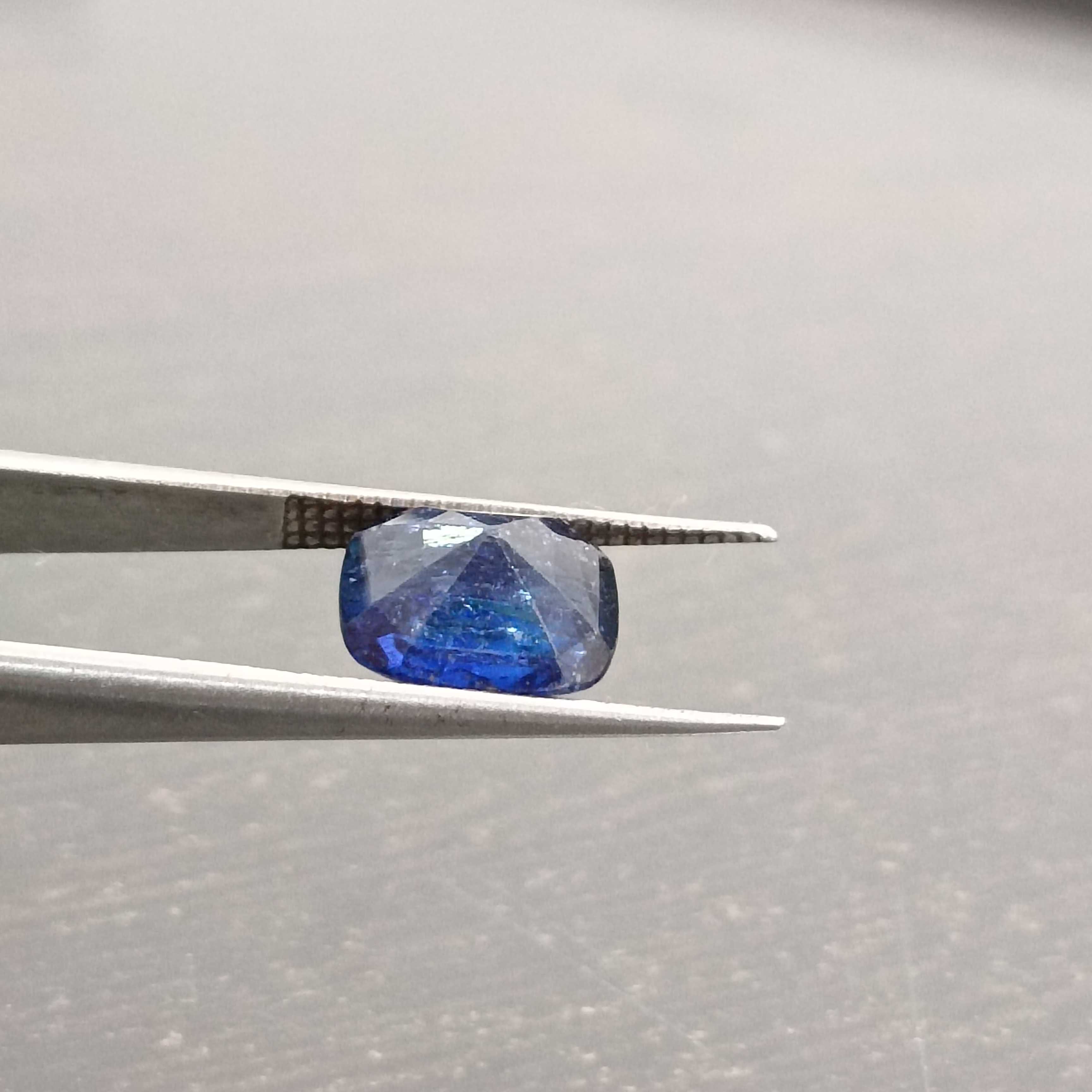 3.51ct IGI certified deep royal blue cushion cut sapphire gem