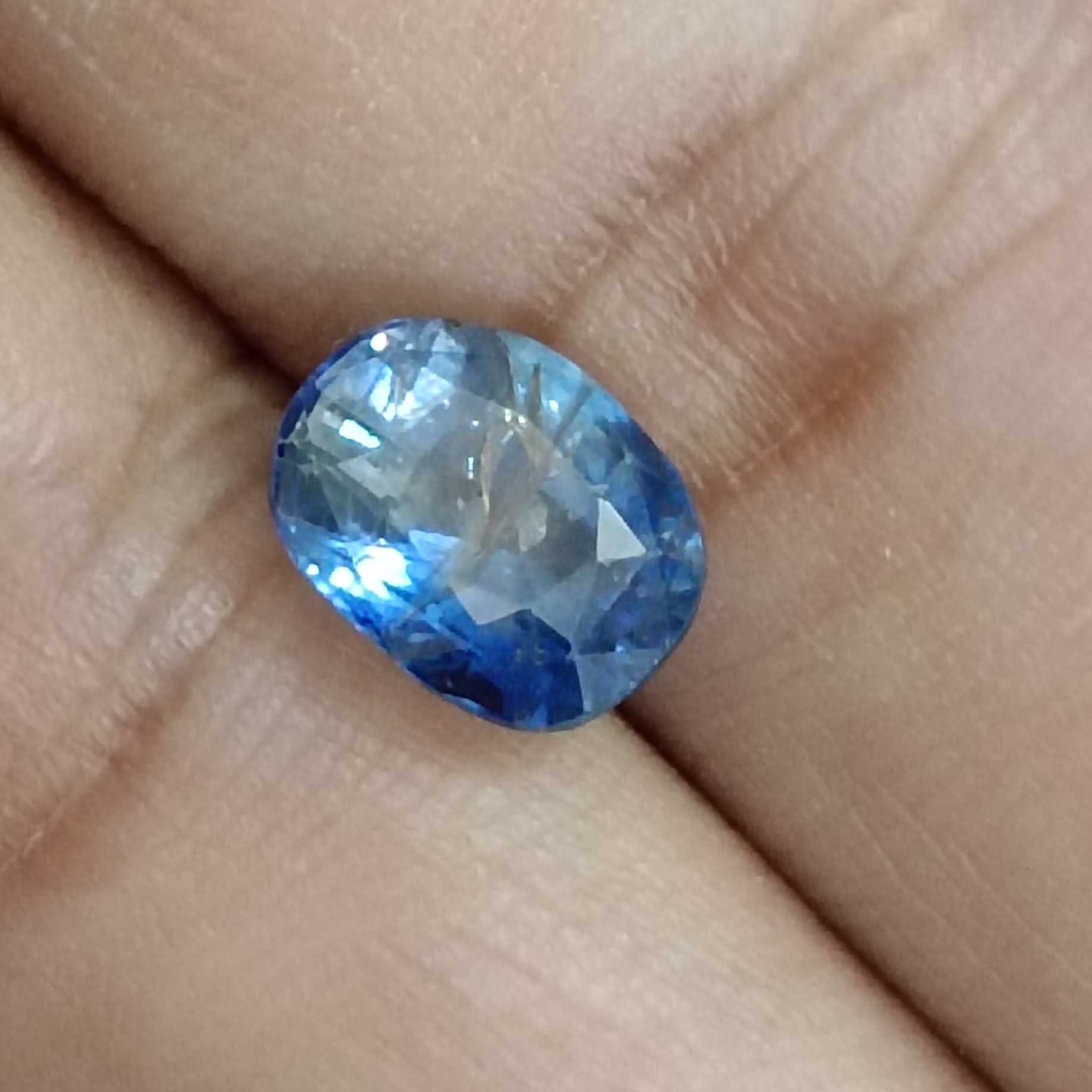 3.37ct IGI certified royal blue oval mix cut sapphire gemstone 