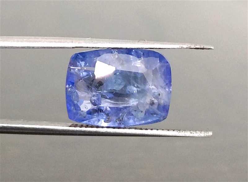 5.91ct IGI certified cushion mix cut blue sapphire gem