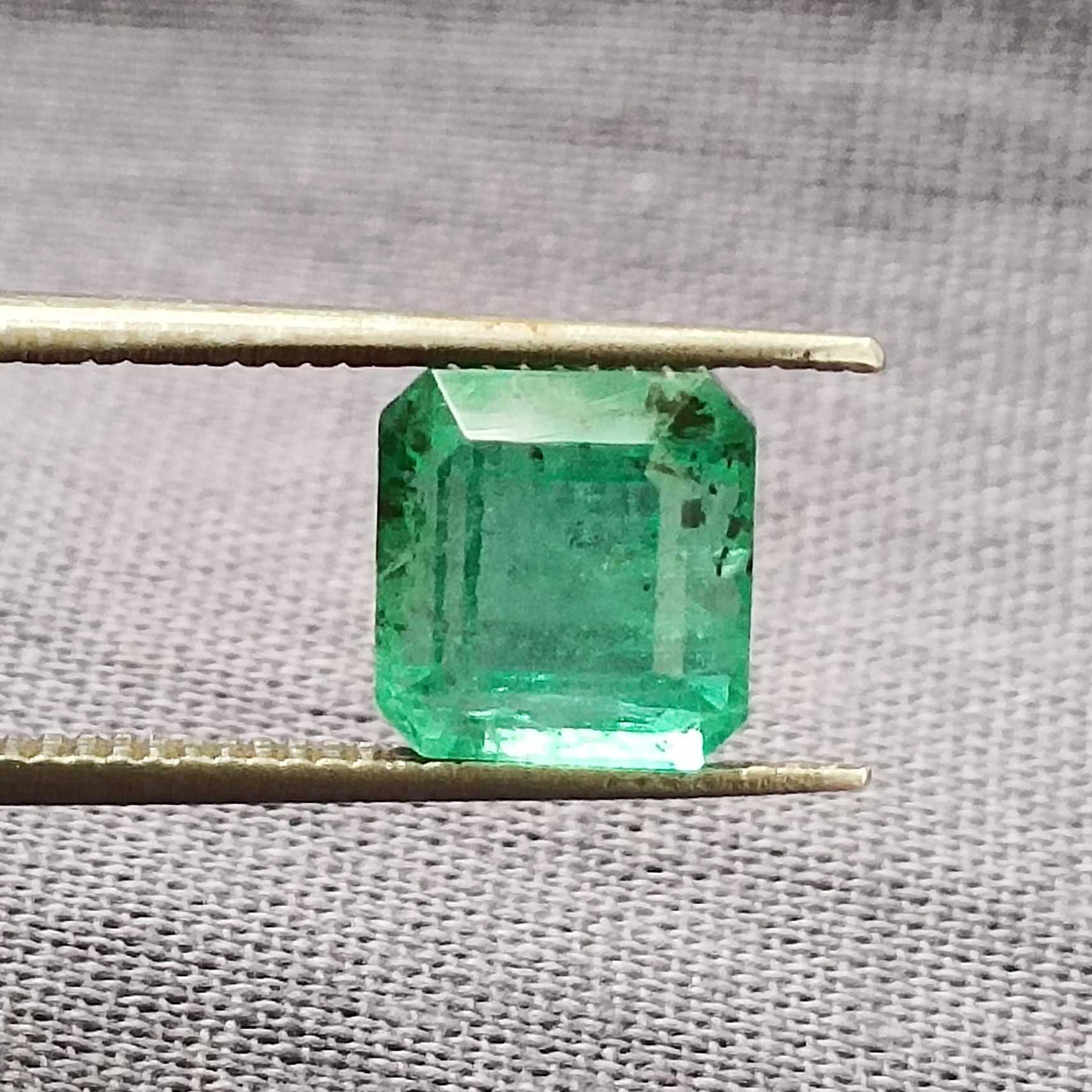 2.40ct spring green square octagon emerald certified /