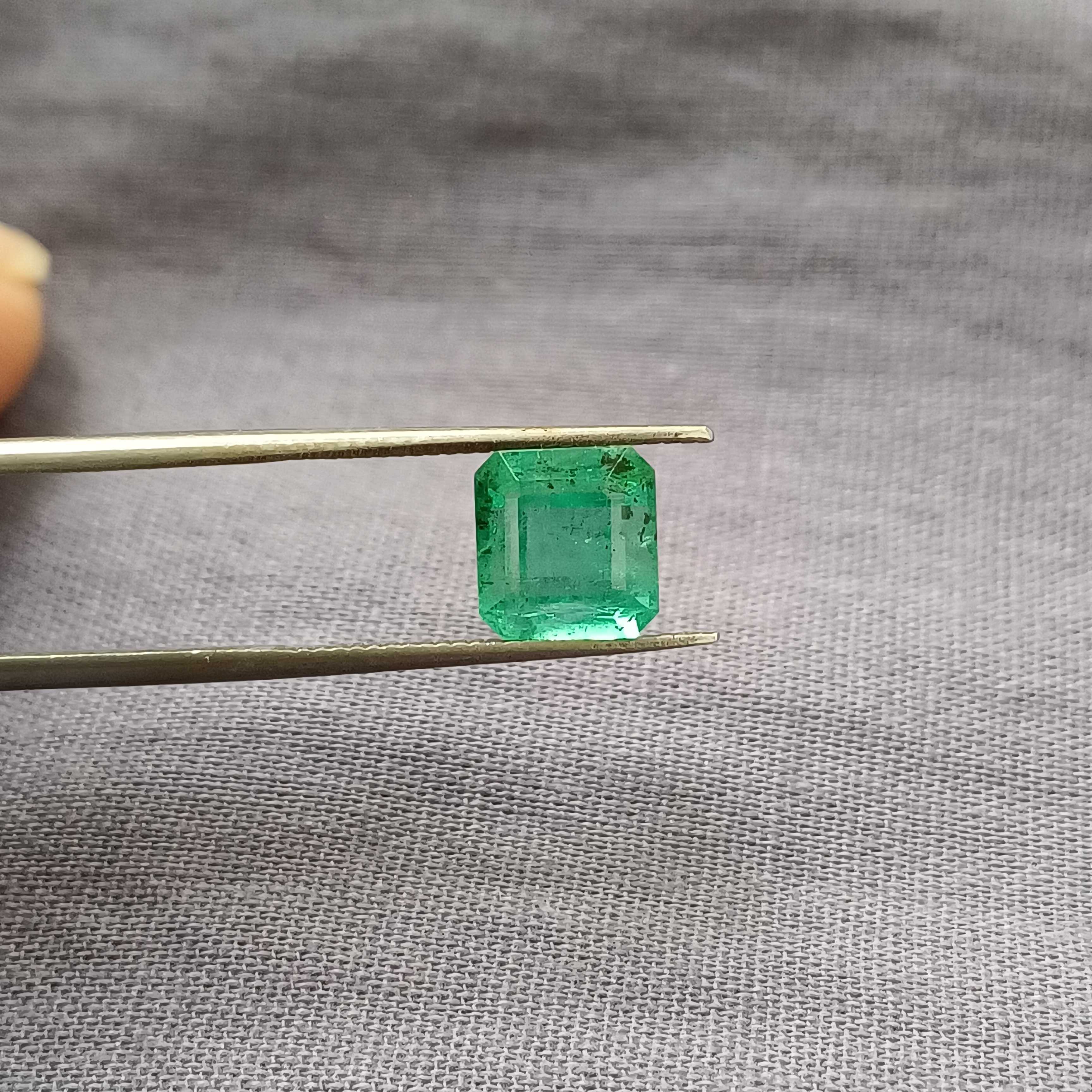 2.40ct spring green square octagon emerald certified 