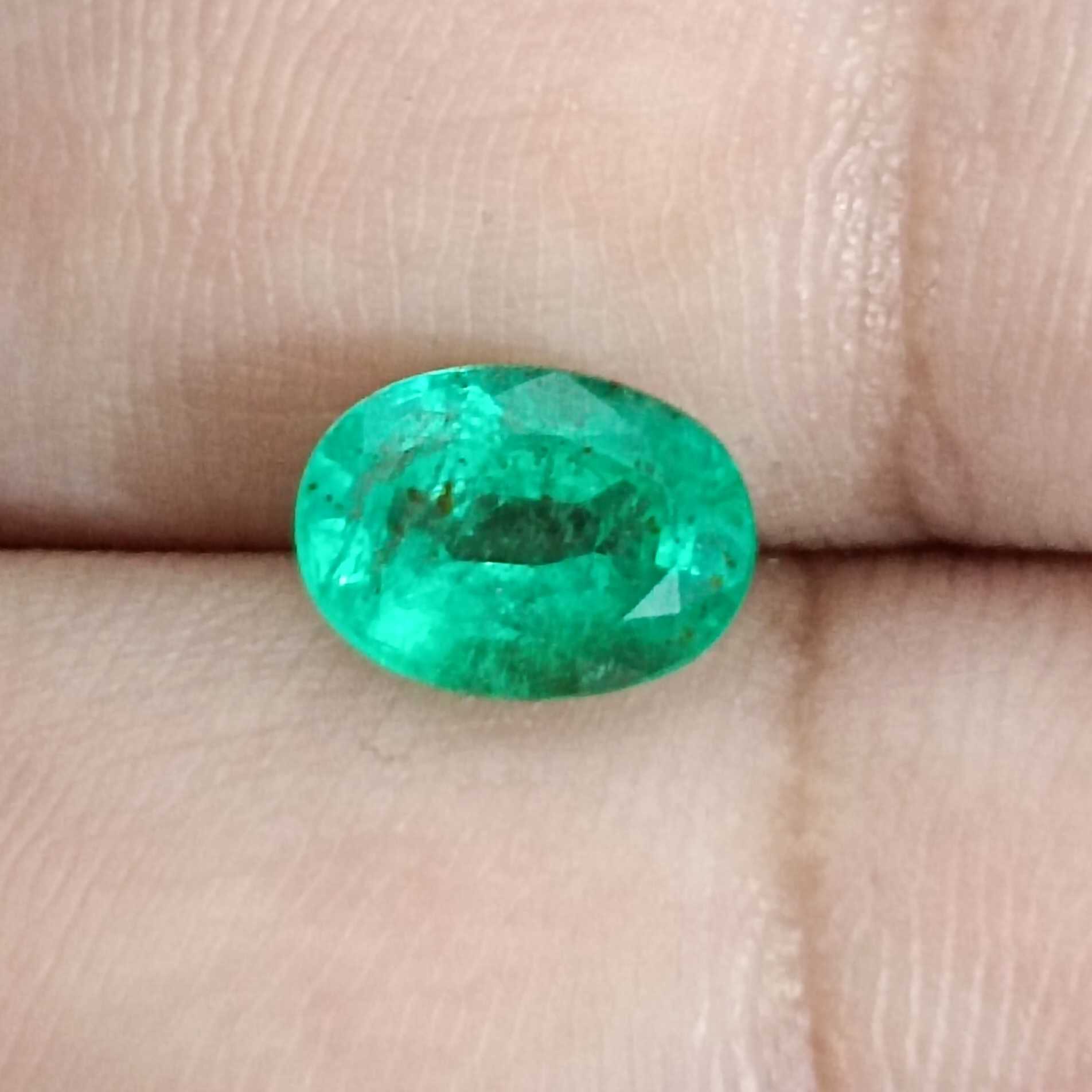 1.97ct neon green Panjshir oval cut emerald gem certified 