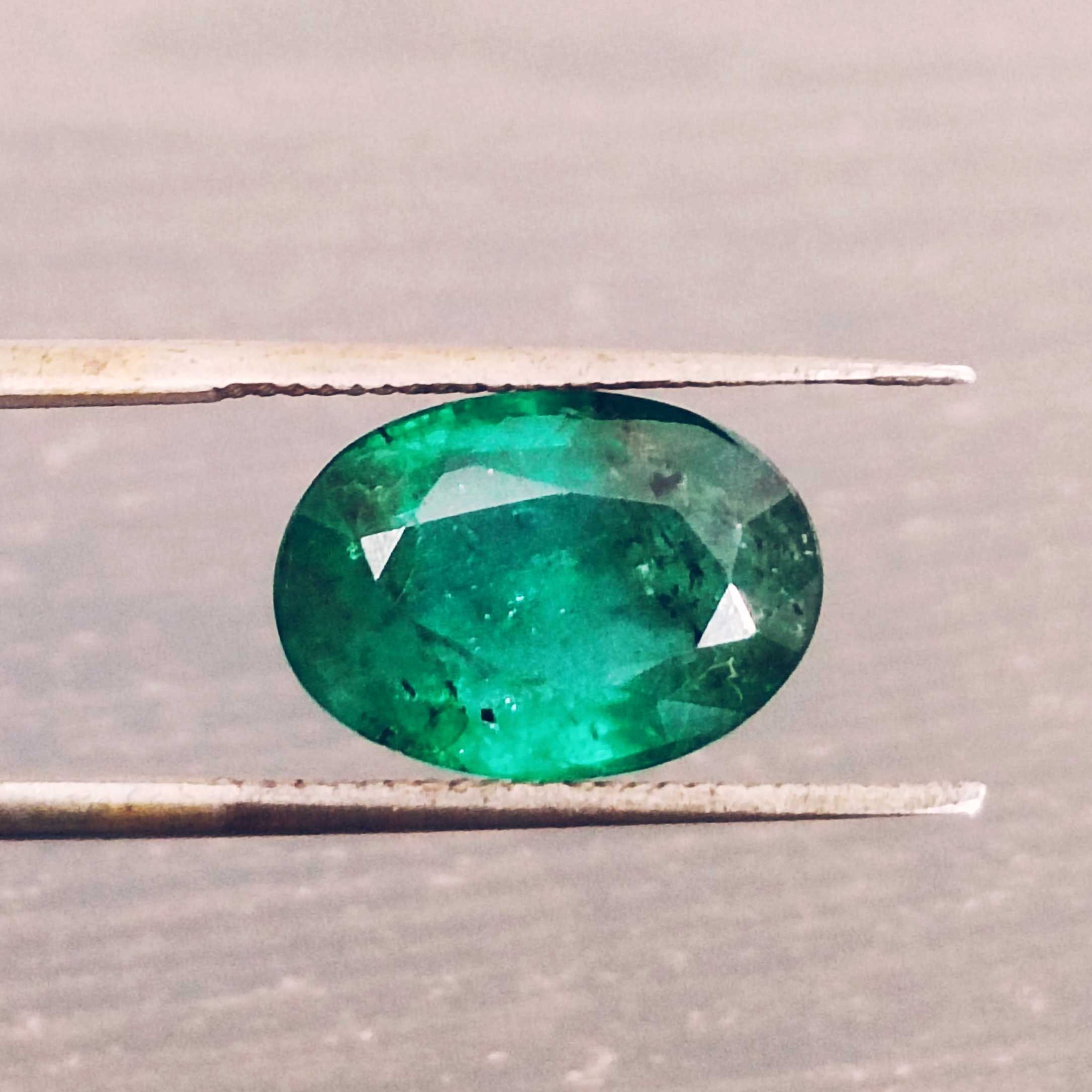 3.30ct deep crystal green oval emerald gem