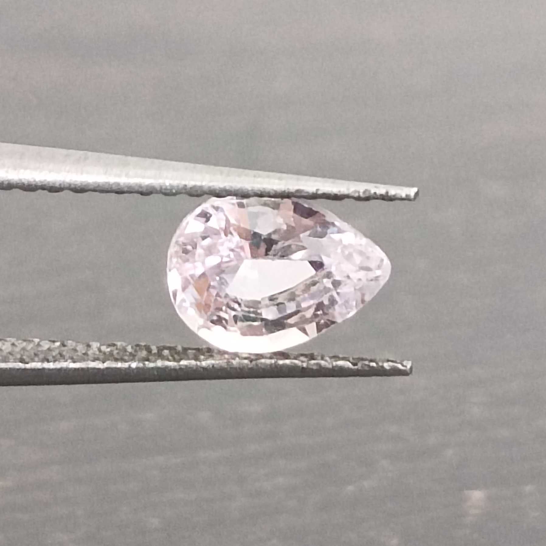 1.14ct pear shape Srilankan white sapphire gemstone