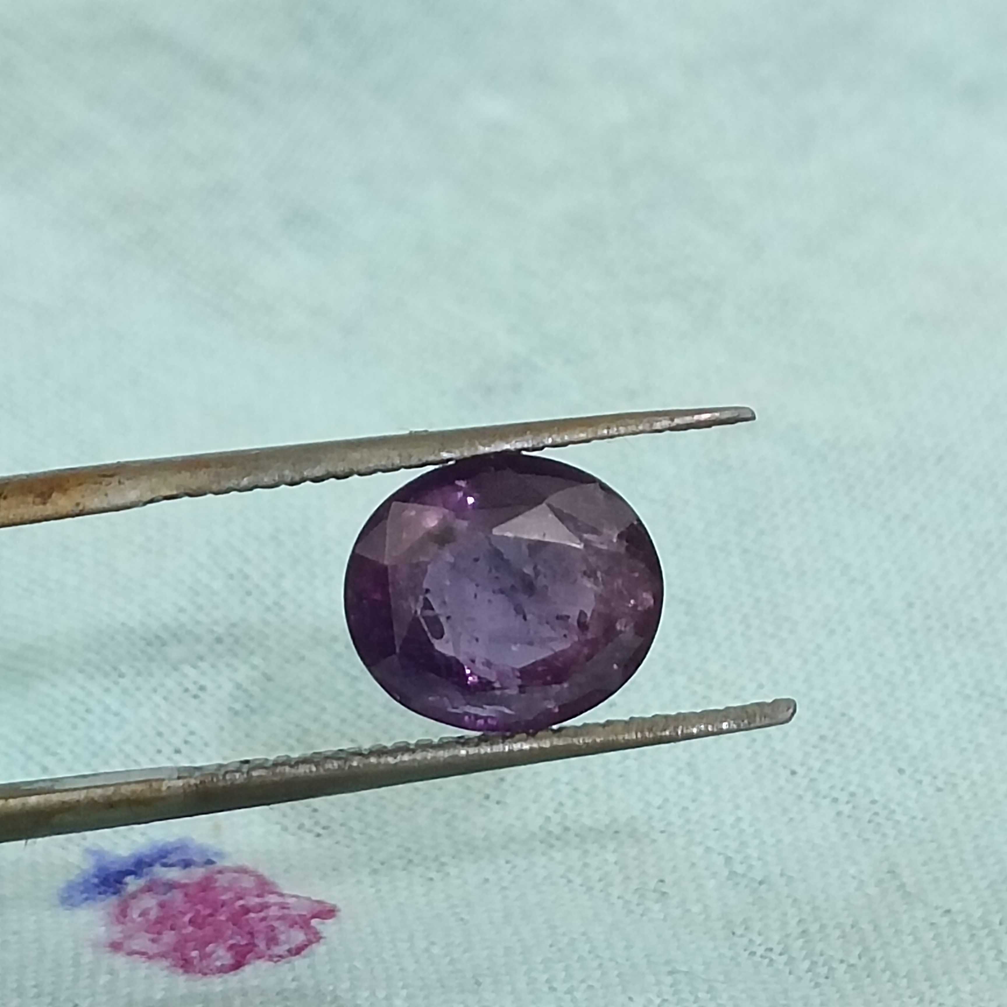 3.09ct blue purple unheated Kashmir sapphire gemstone