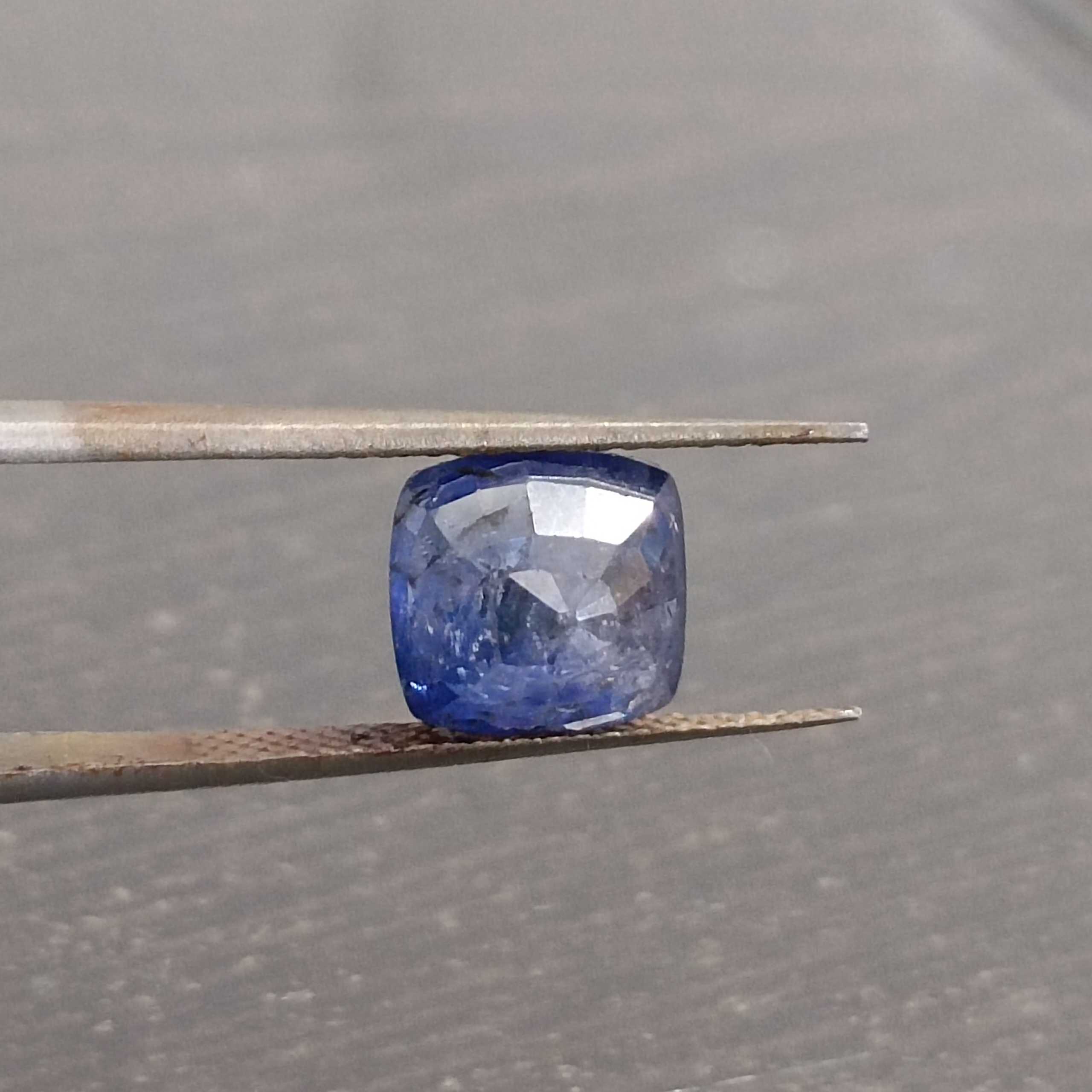 3.45ct deep blue cushion cut sapphire gem certified 