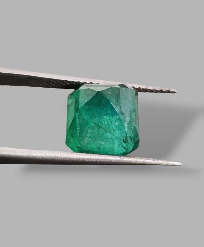 4.36ct certified medium deep green octagon emerald gem