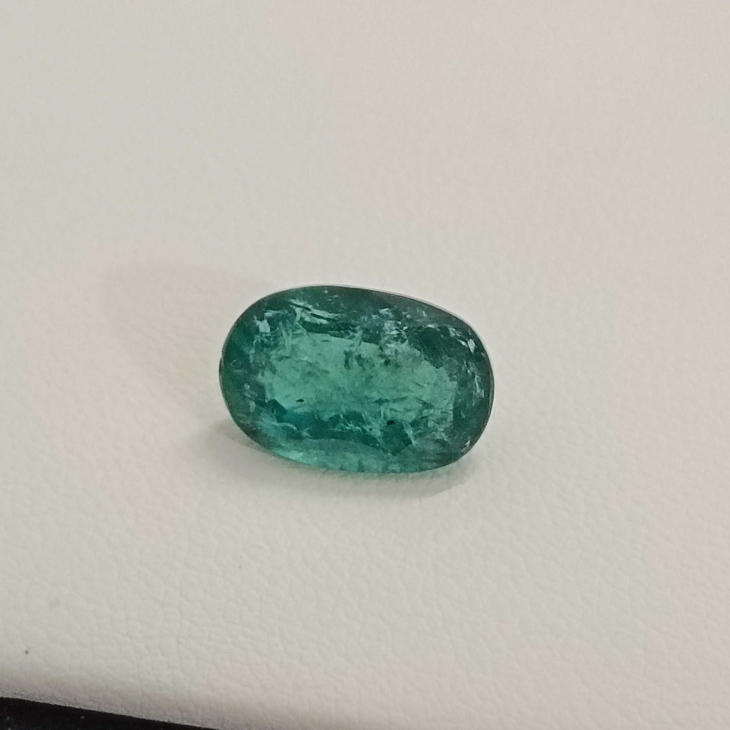 2.93ct oval deep bluish green emerald 