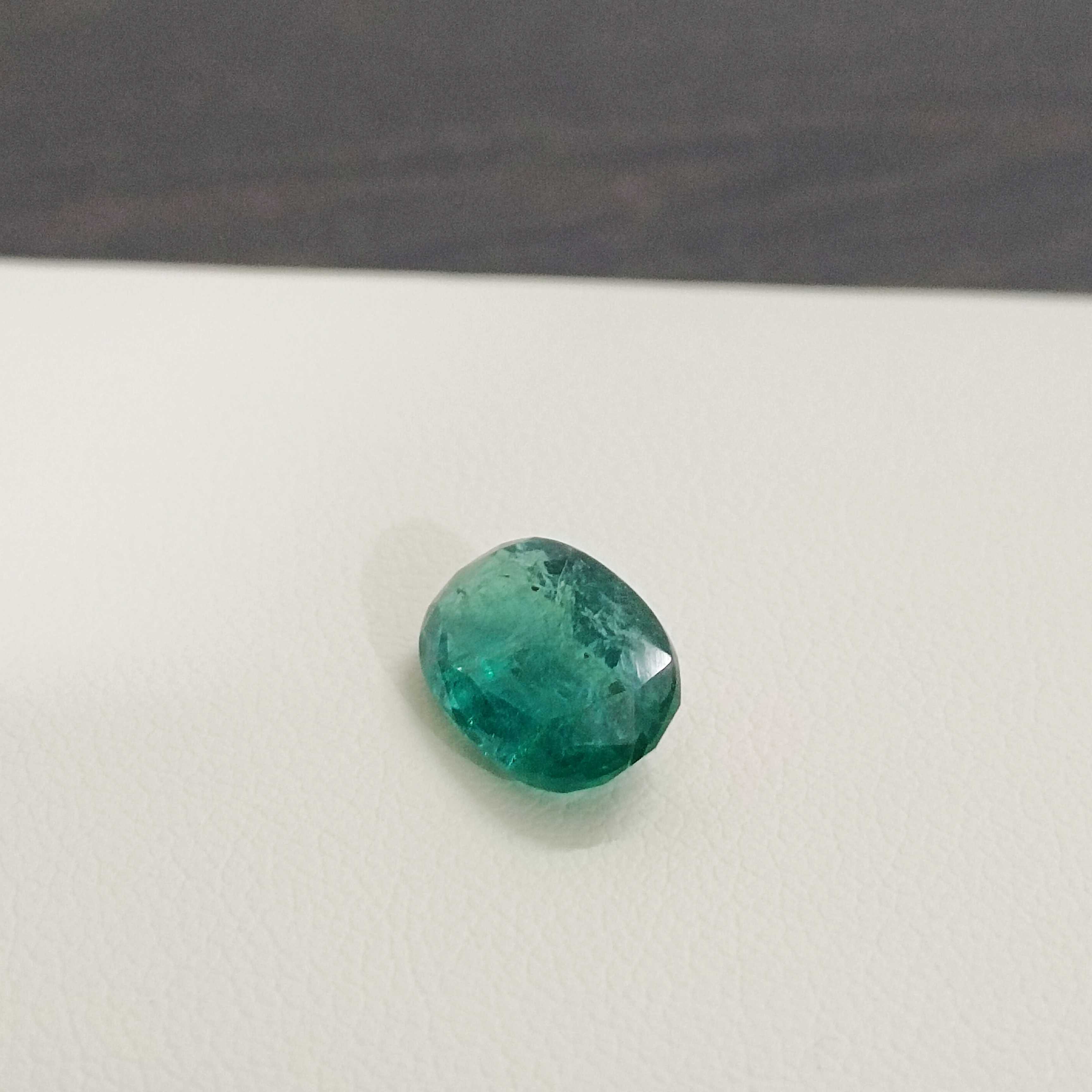 2.93ct oval deep bluish green emerald 