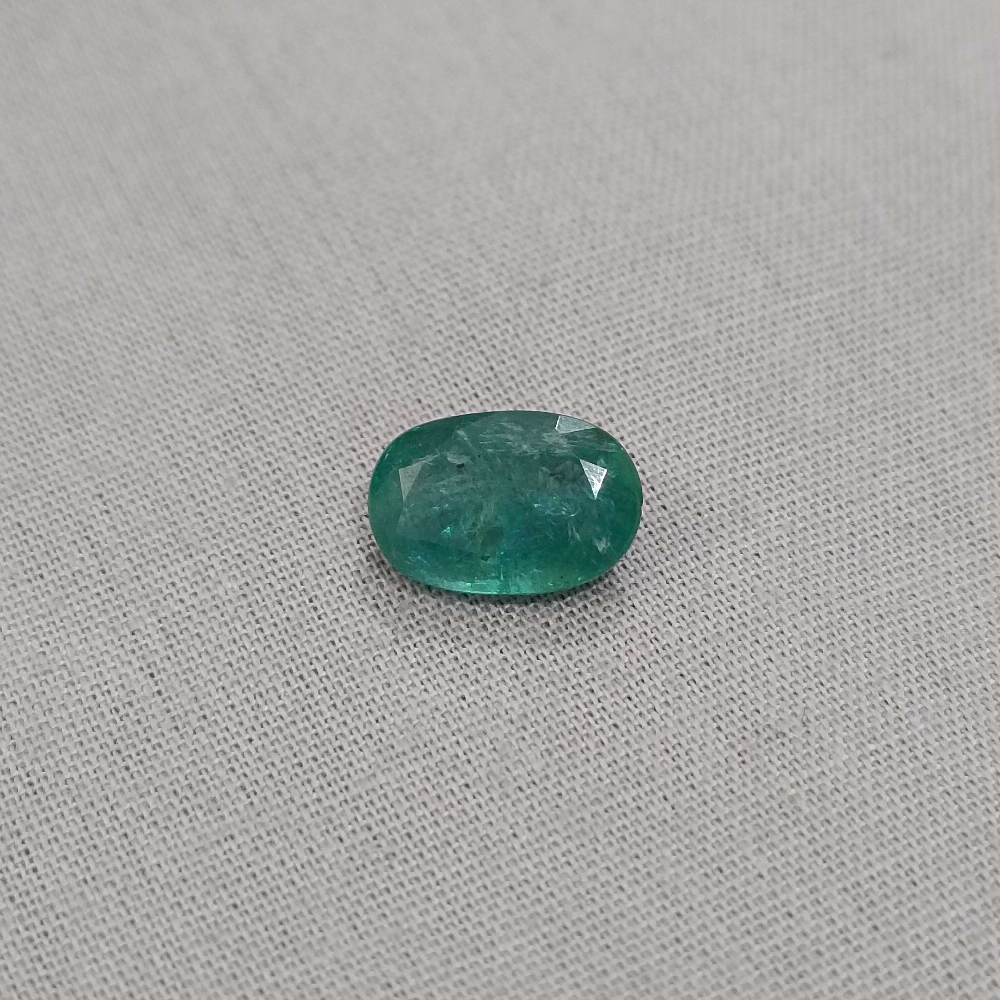 2.93ct oval deep bluish green emerald 