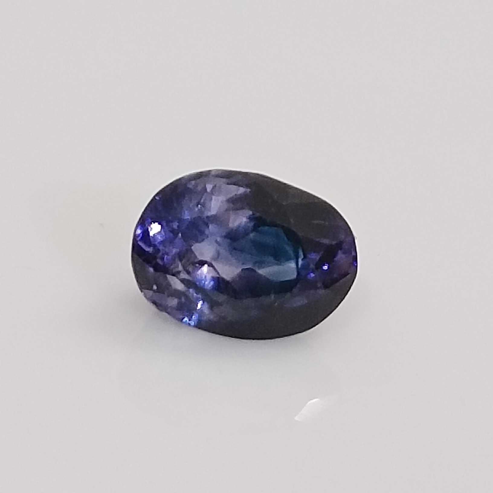 1.59ct deep blue oval mix cut sapphire gem 