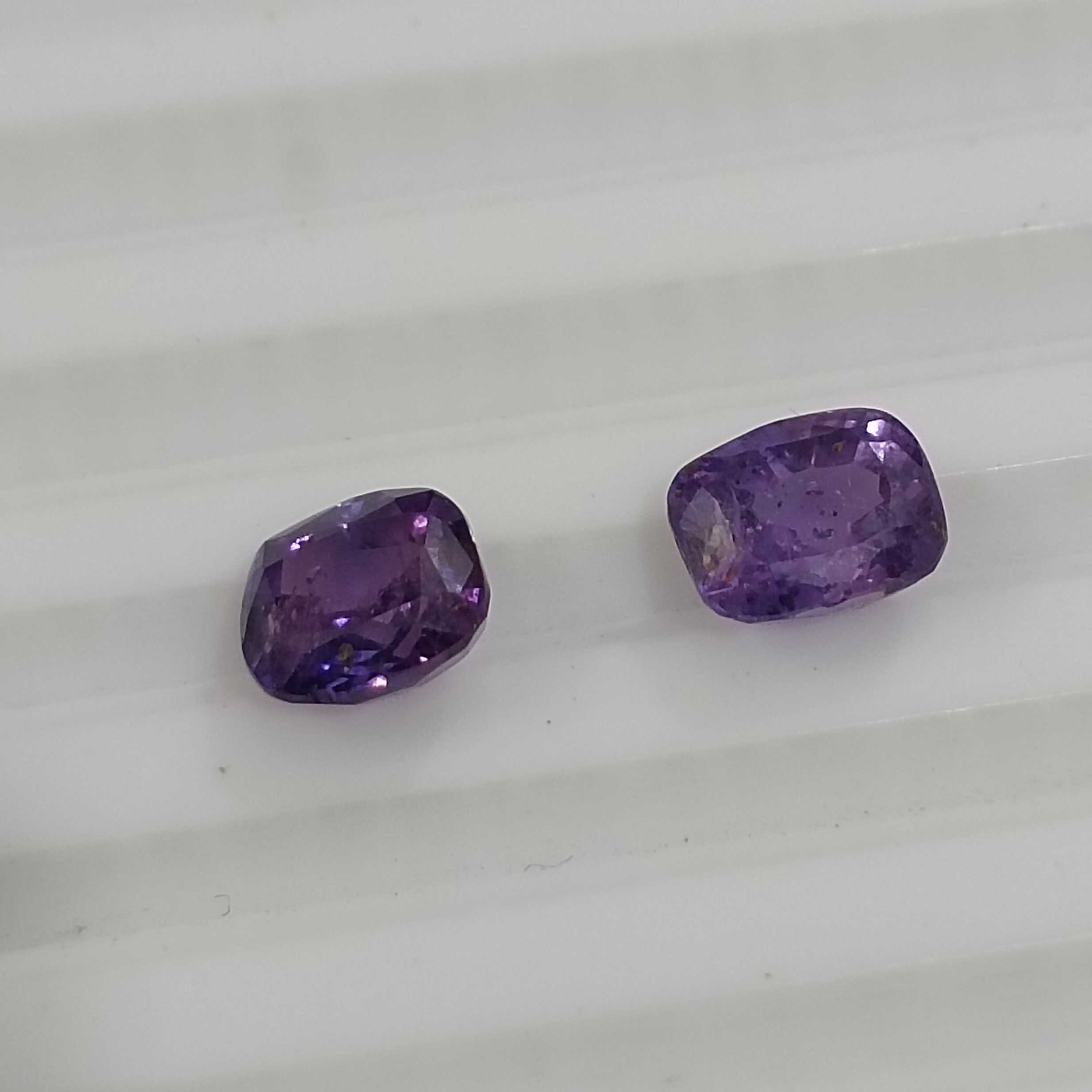 2.91ct 2 pcs deep purple blue color changing sapphire gemstones