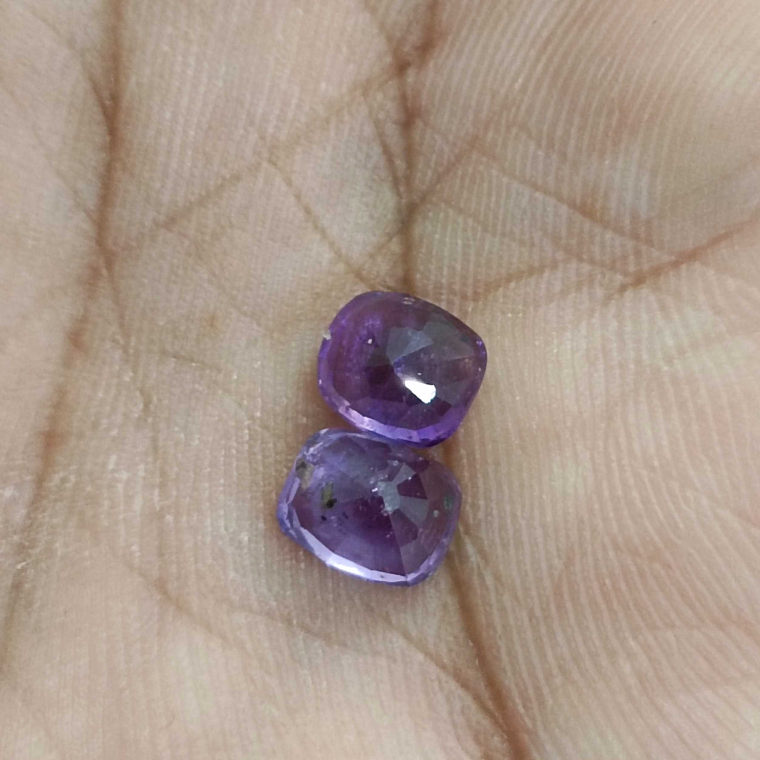 2.91ct 2 pcs deep purple blue color changing sapphire gemstones