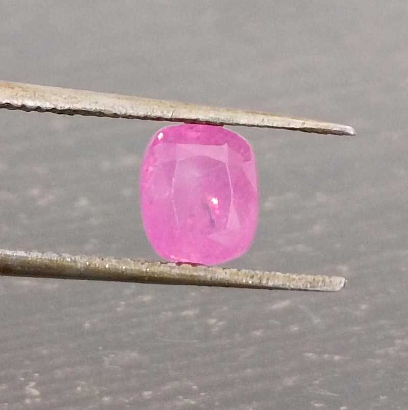 1.16ct certified hot orangy pink cushion cut sapphire gemstone