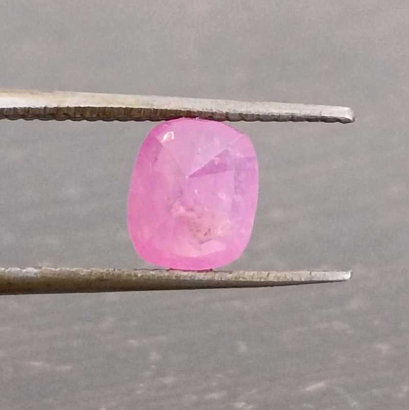 1.16ct certified hot orangy pink cushion cut sapphire gemstone