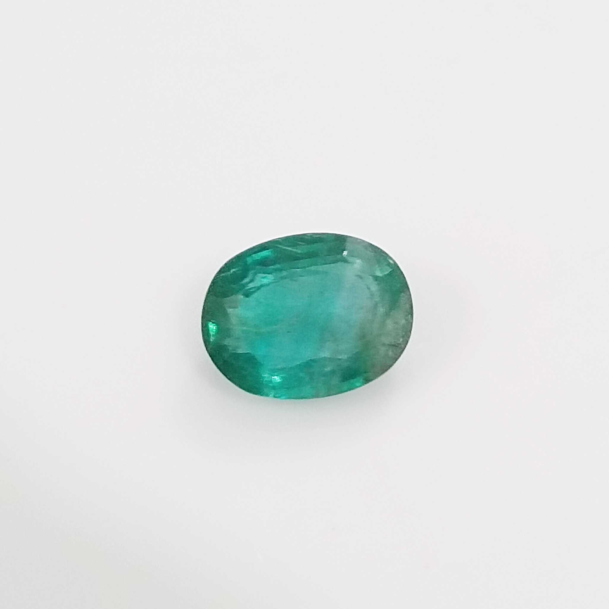 2.05ct clean medium green oval cut emerald stone