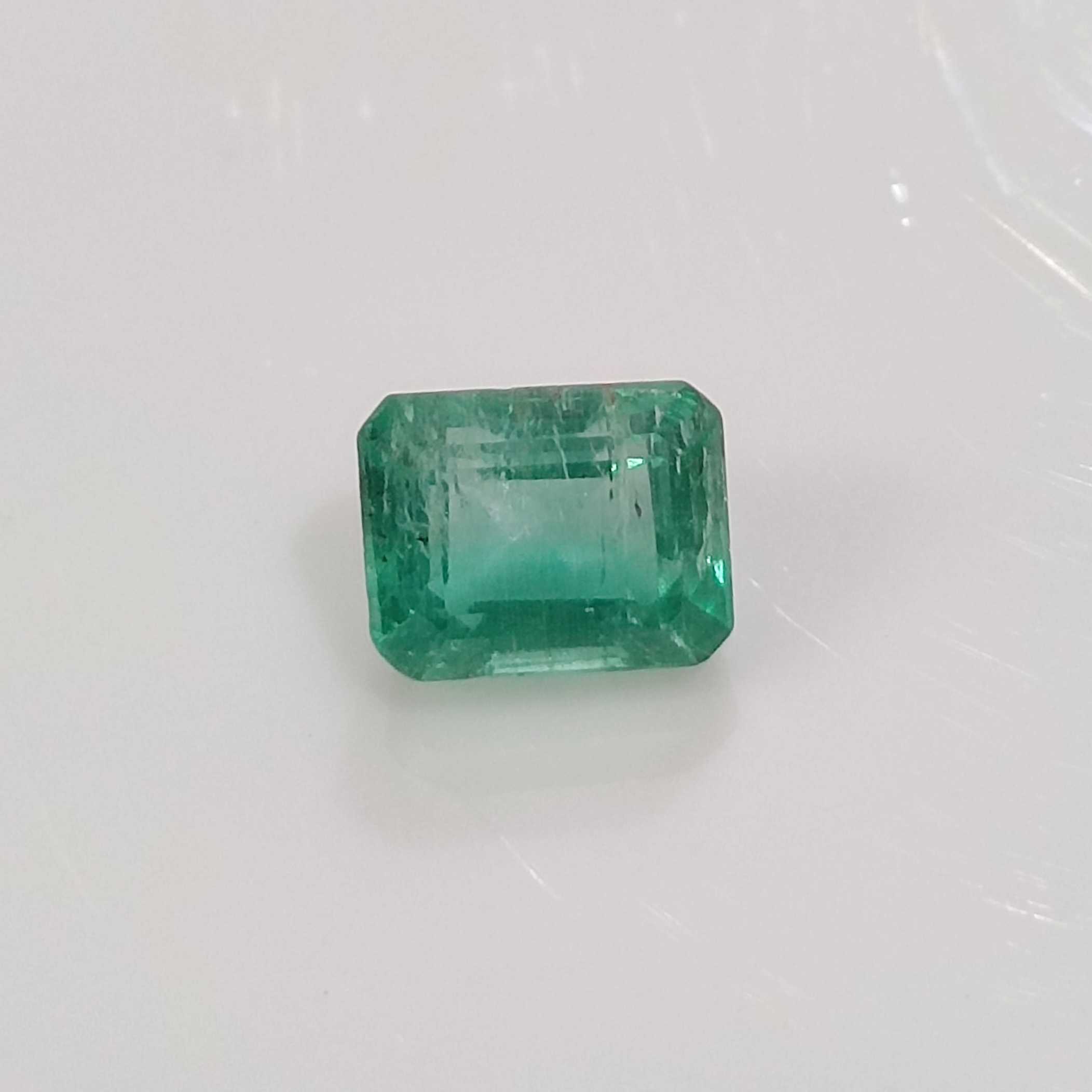 1.84ct medium neon green octagon emerald gemstone