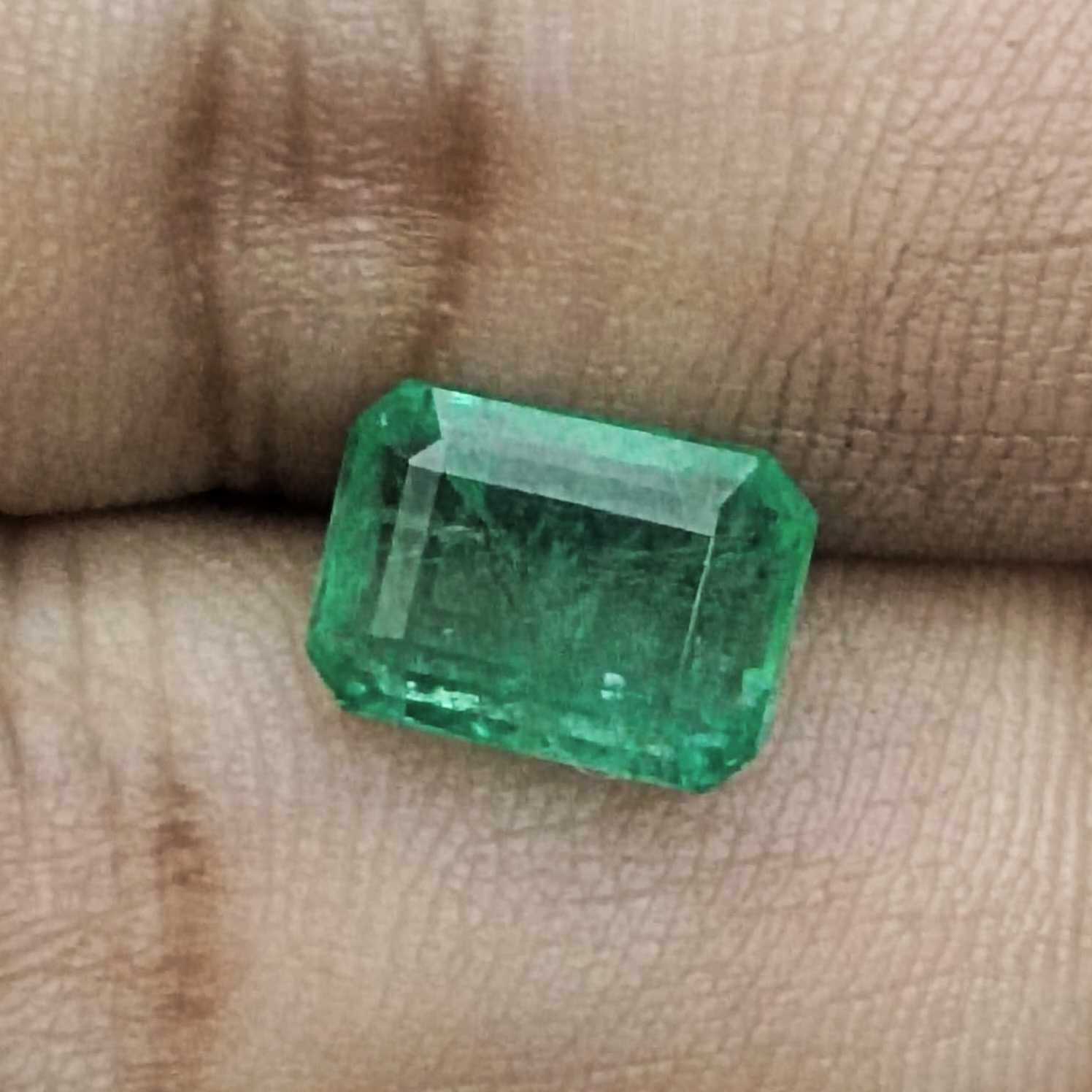 3.58ct medium live green emerald cut Ethiopian emerald /