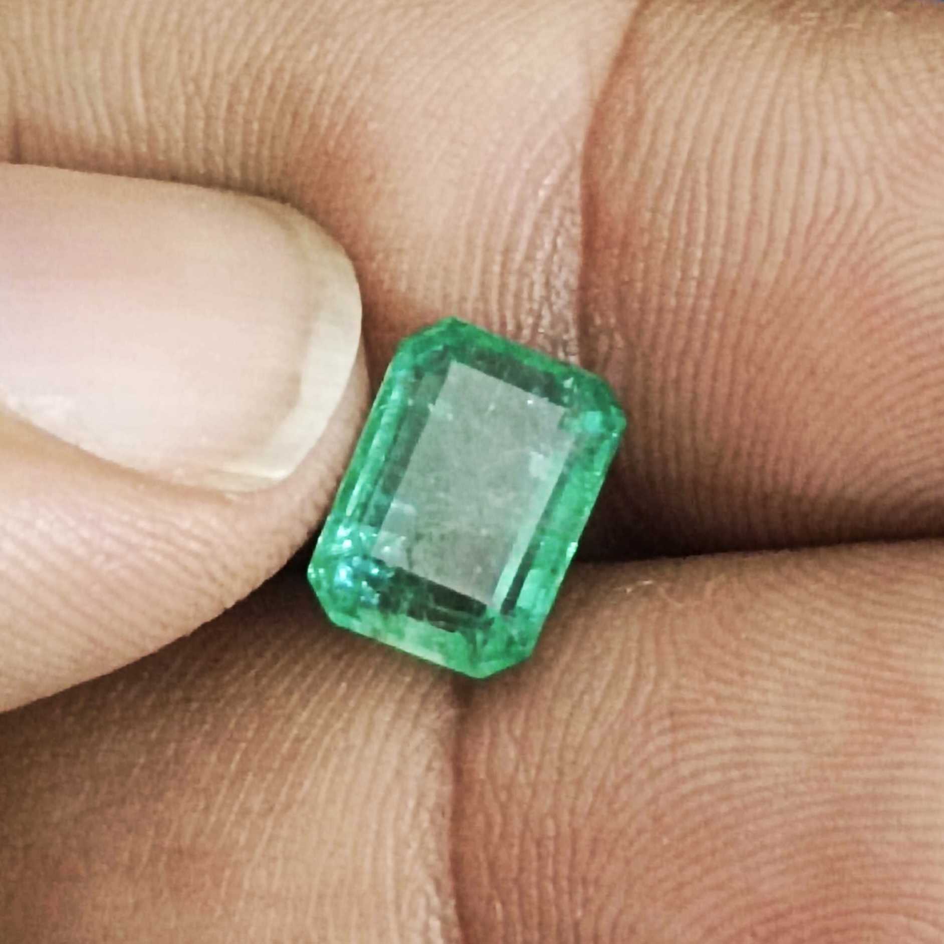 3.58ct medium live green emerald cut Ethiopian emerald 